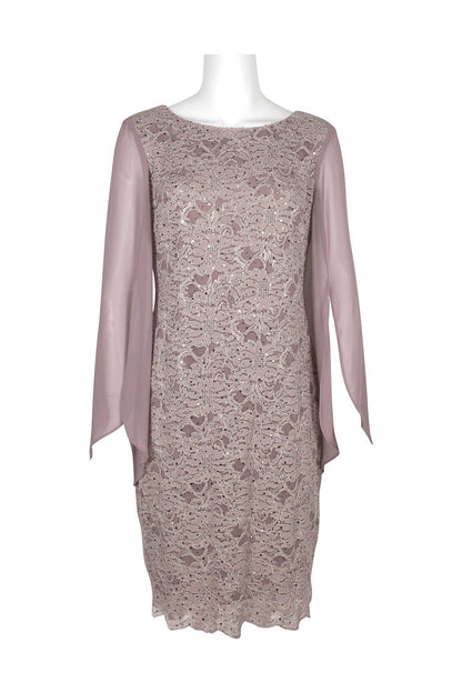 Connected Apparel Long Sleeve Lace Short Dress - The Dress Outlet