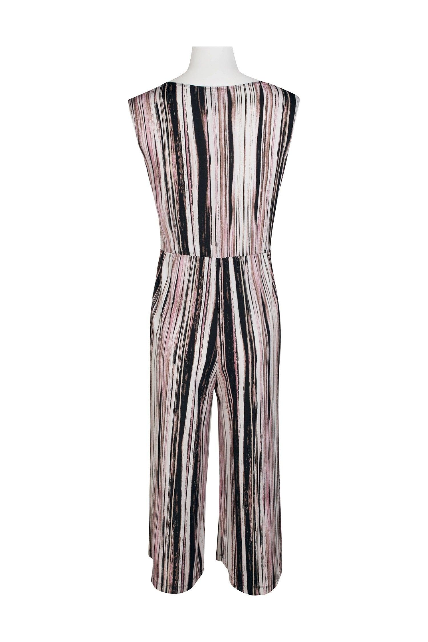Connected Apparel Multi Print Jumpsuit - The Dress Outlet