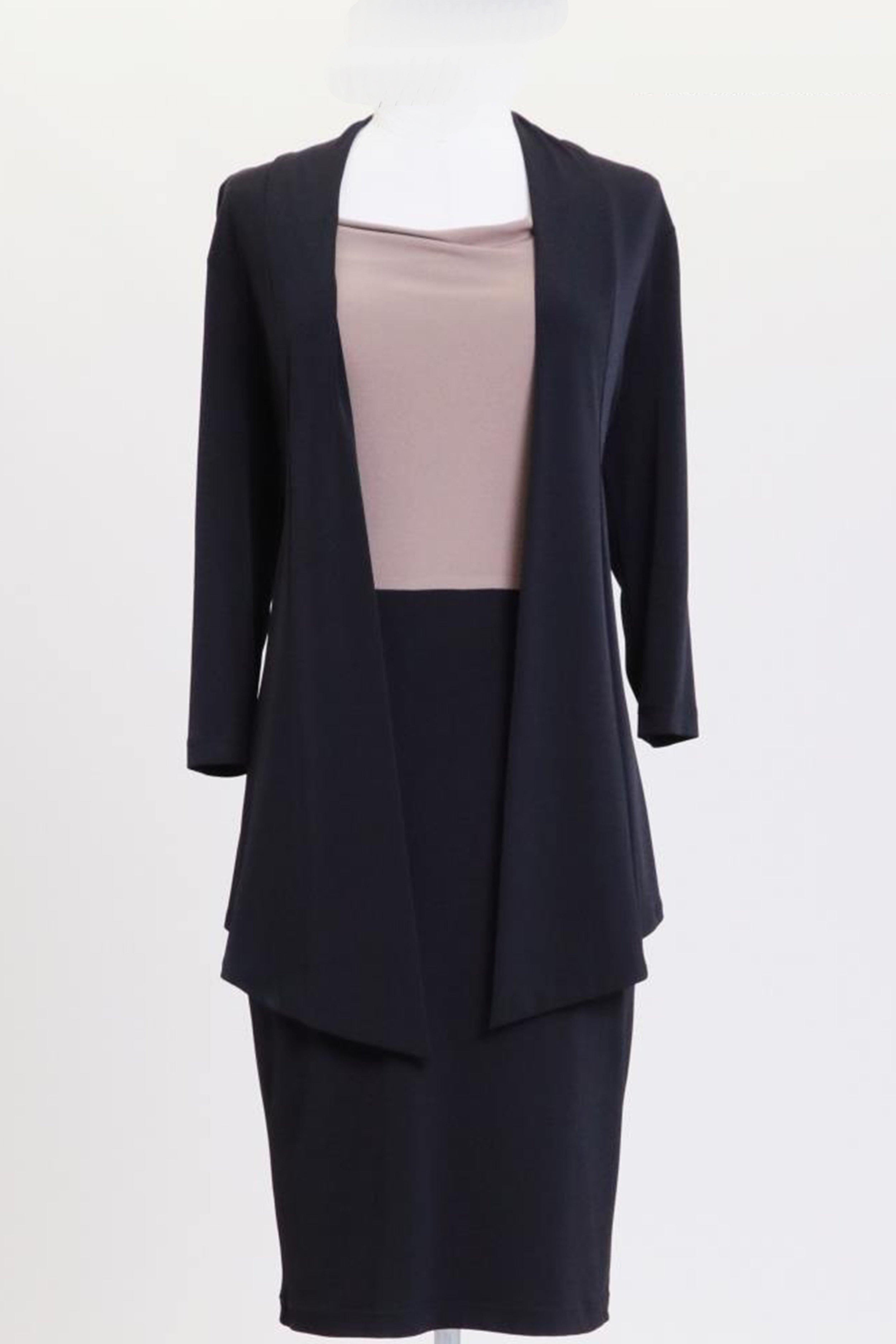 Connected Apparel Plus Size Short Jacket Dress - The Dress Outlet