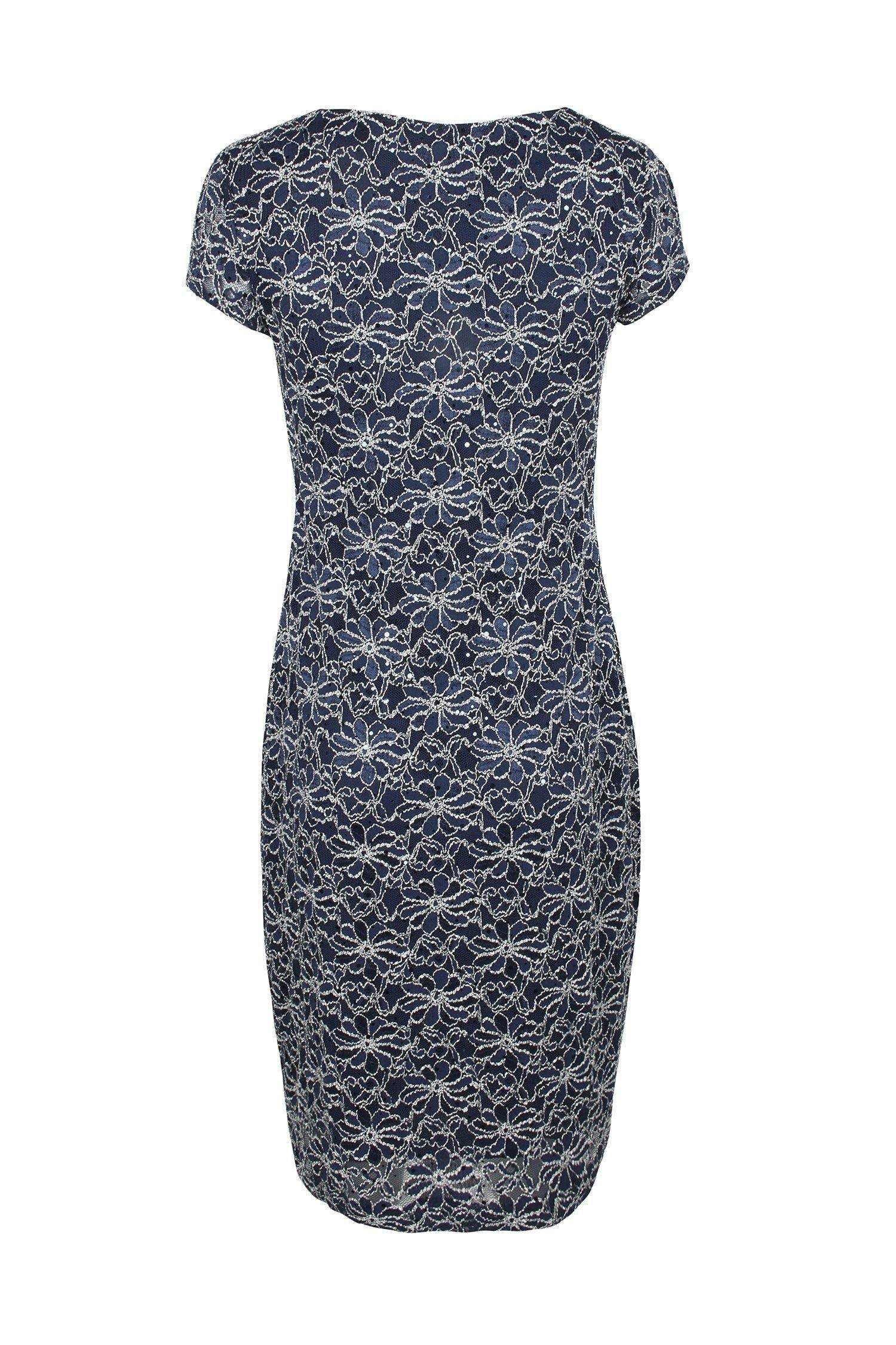 Connected Apparel Short Sleeve Bodycon Lace Dress