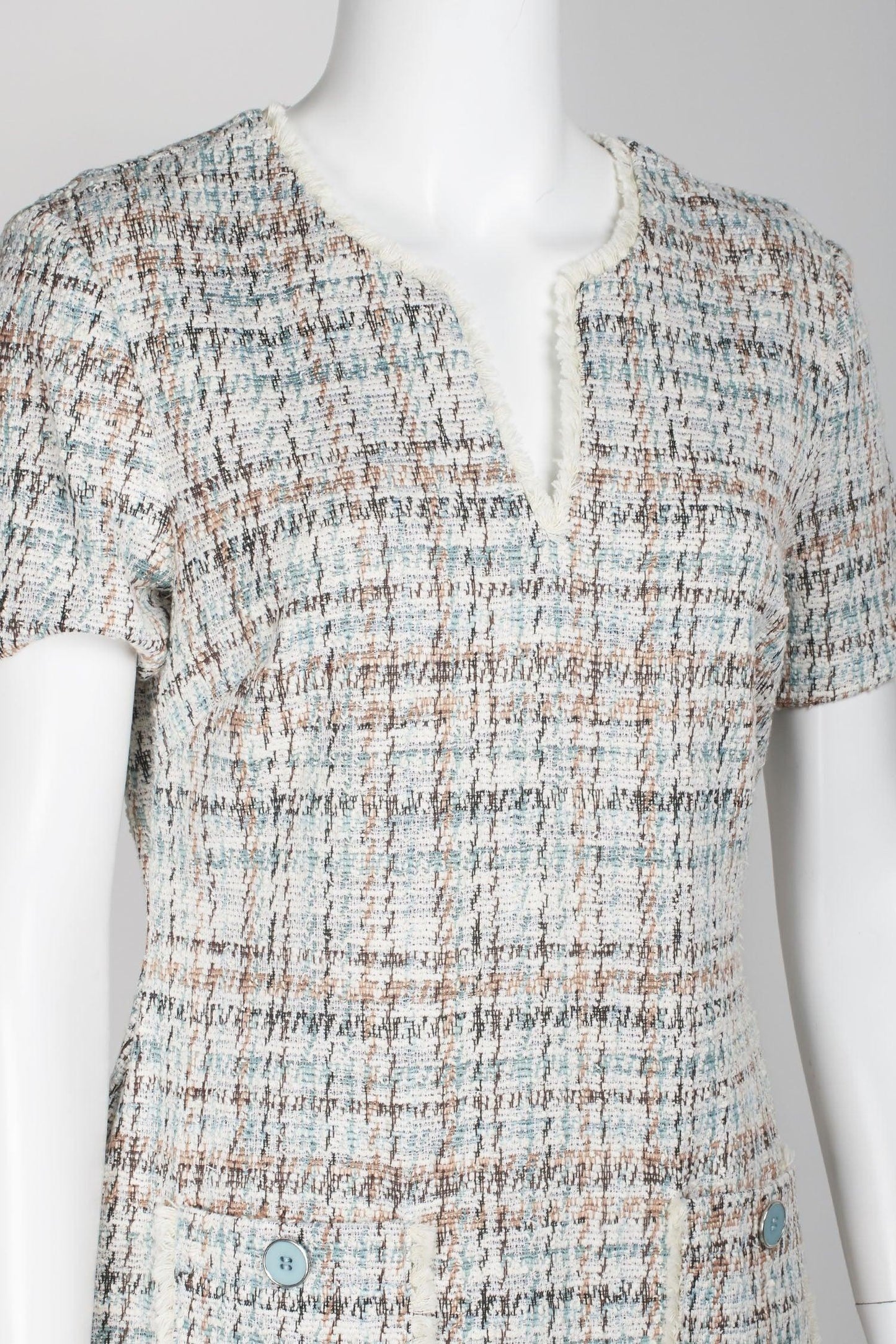 Connected Apparel Short Sleeve Pocket Knit Dress - The Dress Outlet