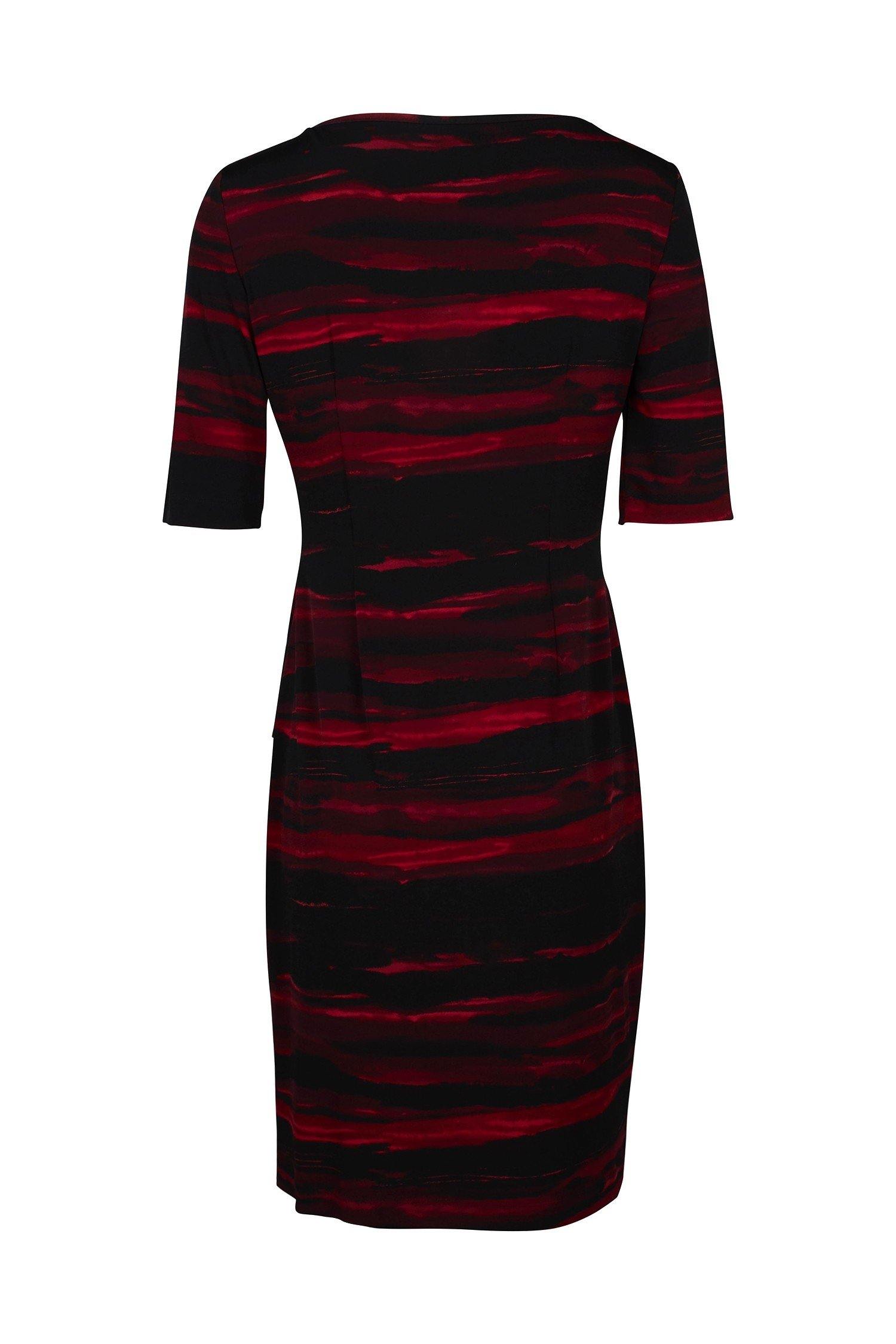 Connected Apparel Short Sleeve Tiered Print Dress - The Dress Outlet
