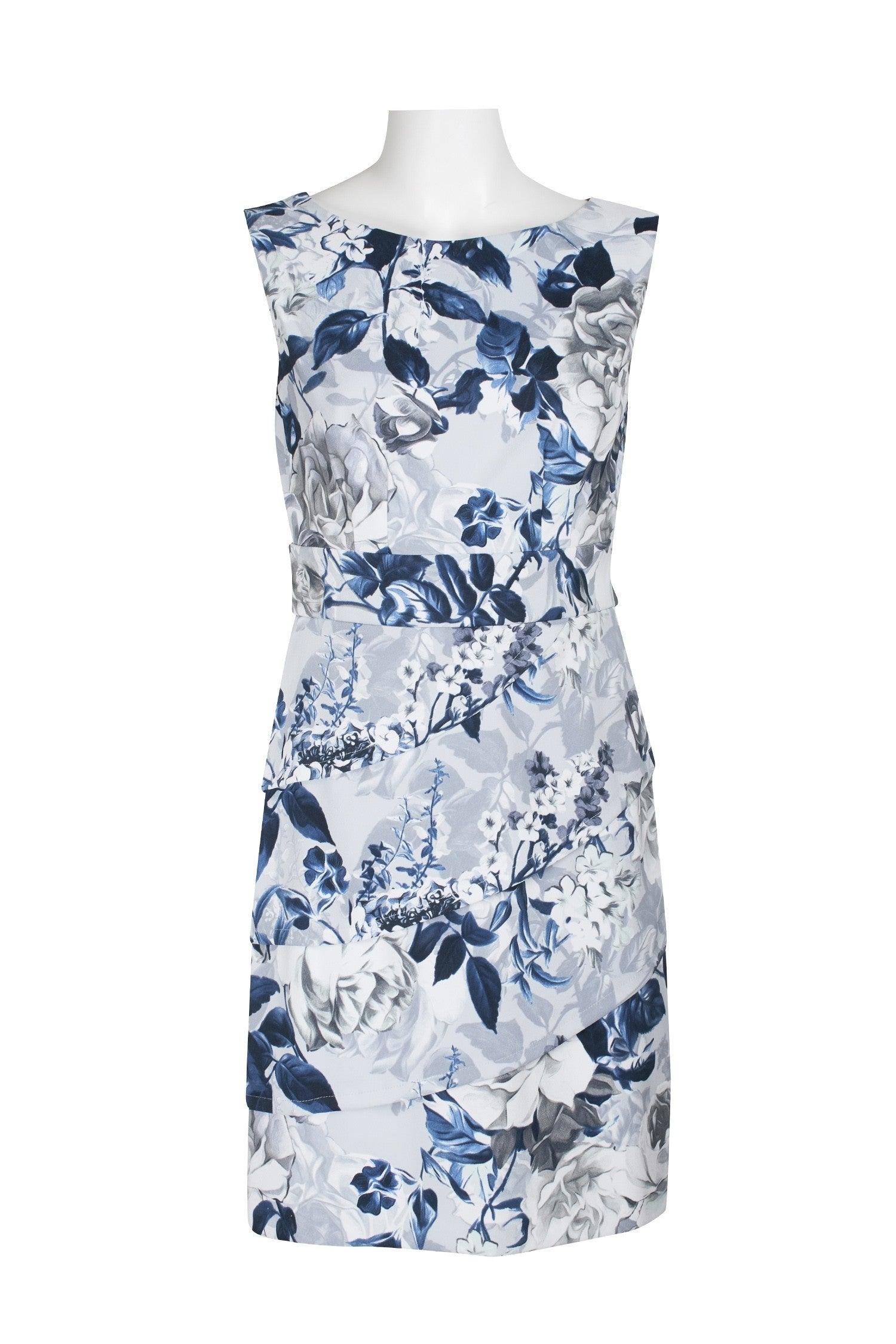 Connected Apparel Short Sleeveless Floral Dress - The Dress Outlet