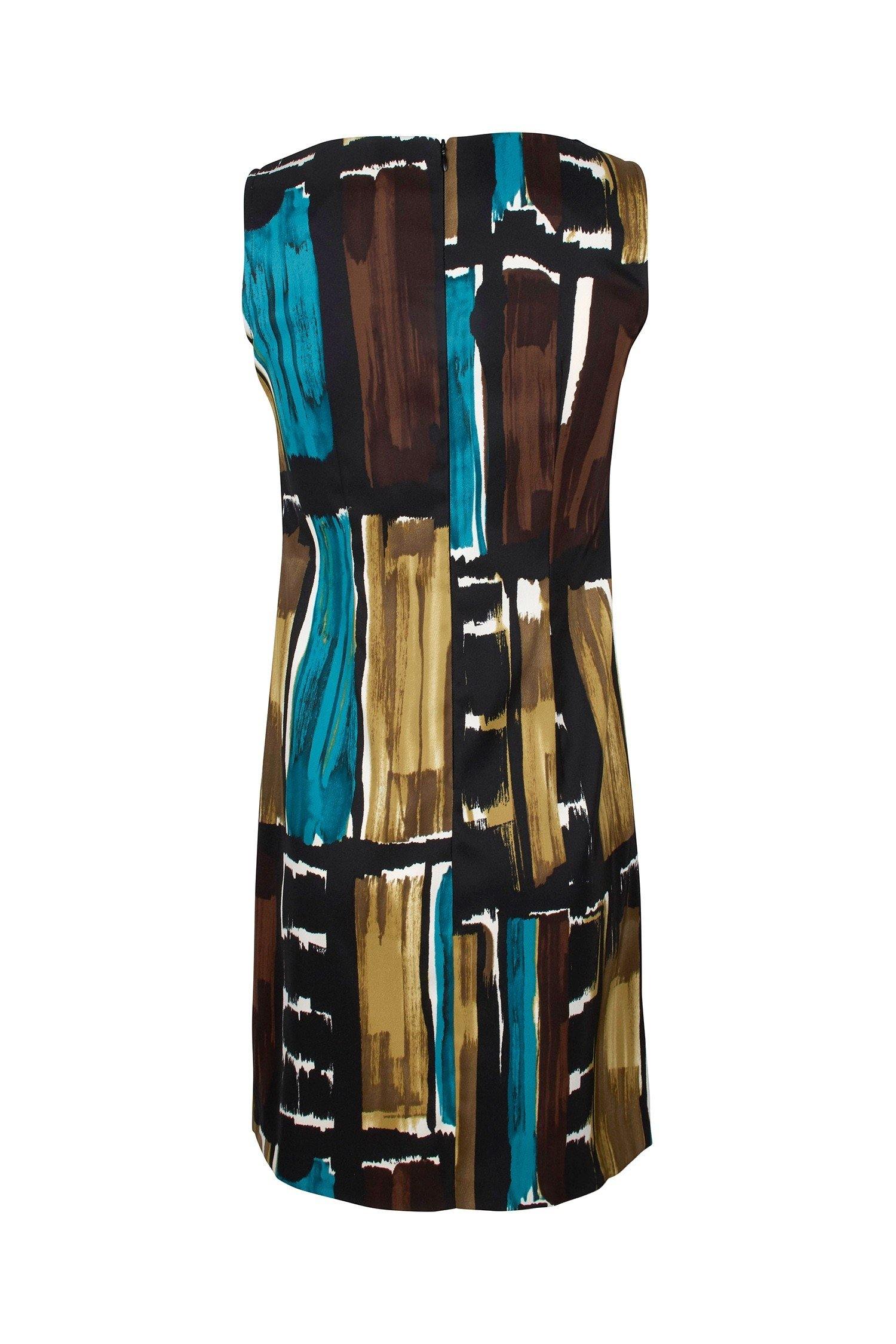 Connected Apparel Short Sleeveless Print Dress