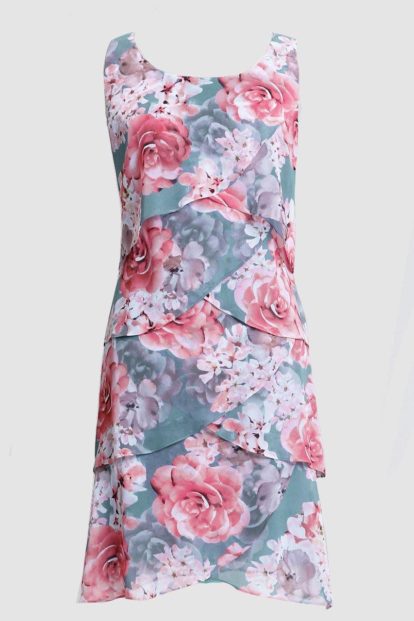 Connected Apparel Short Sleeveless Tiered Dress - The Dress Outlet