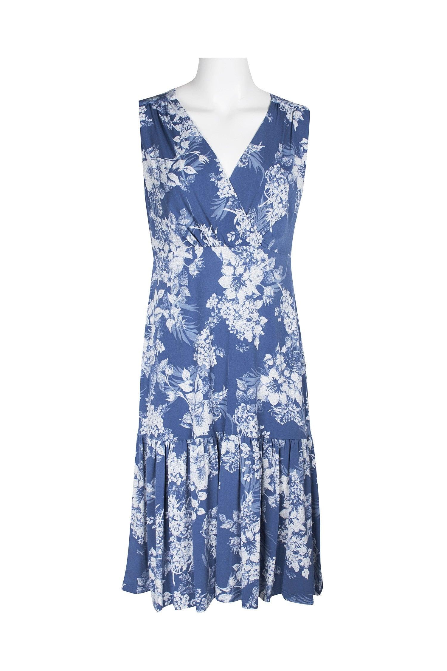 Connected Apparel Sleeveless Short Floral Dress - The Dress Outlet