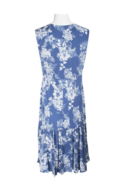Connected Apparel Sleeveless Short Floral Dress - The Dress Outlet