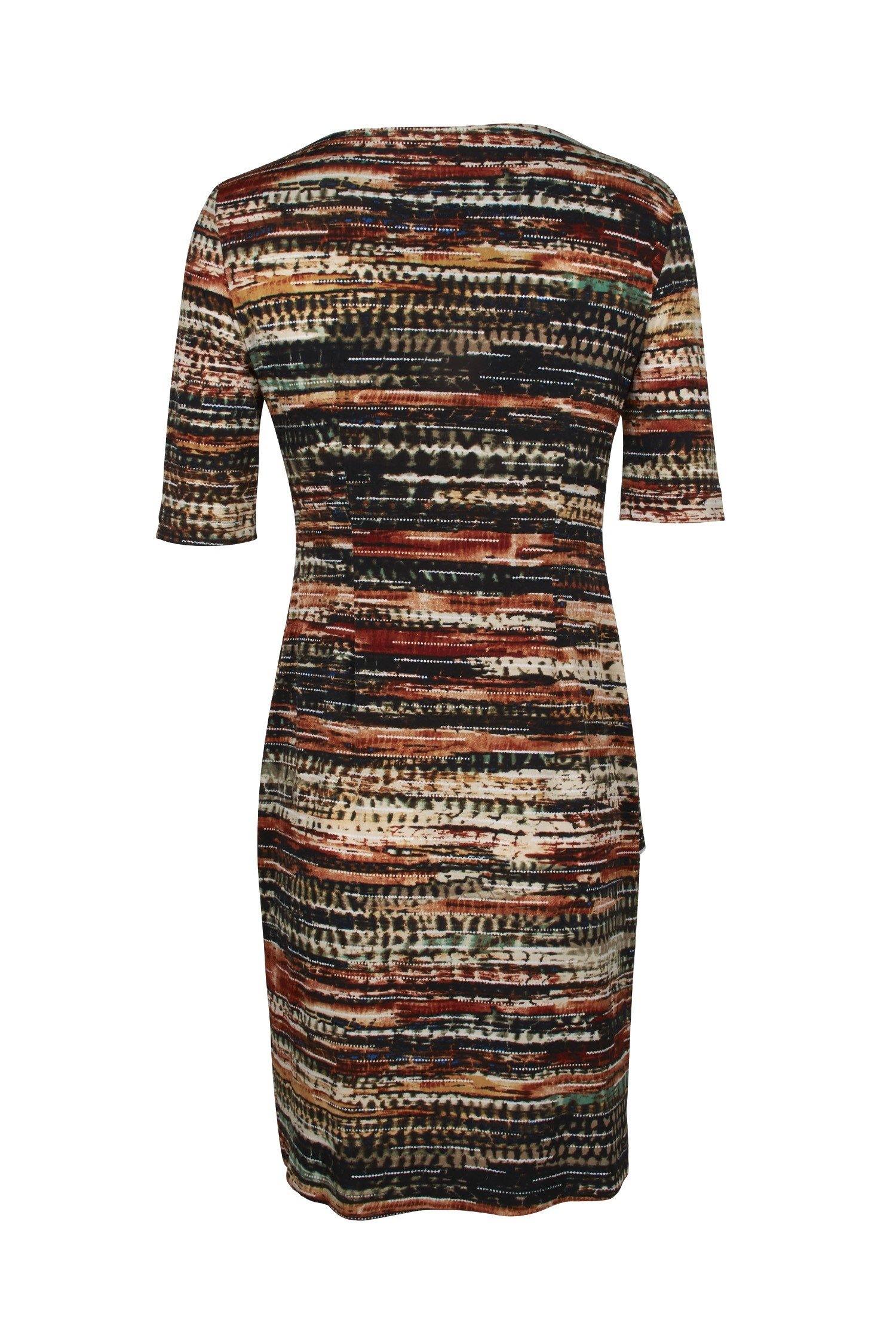 Connected Apparel Tiered Short Sleeve Cocktail Dress