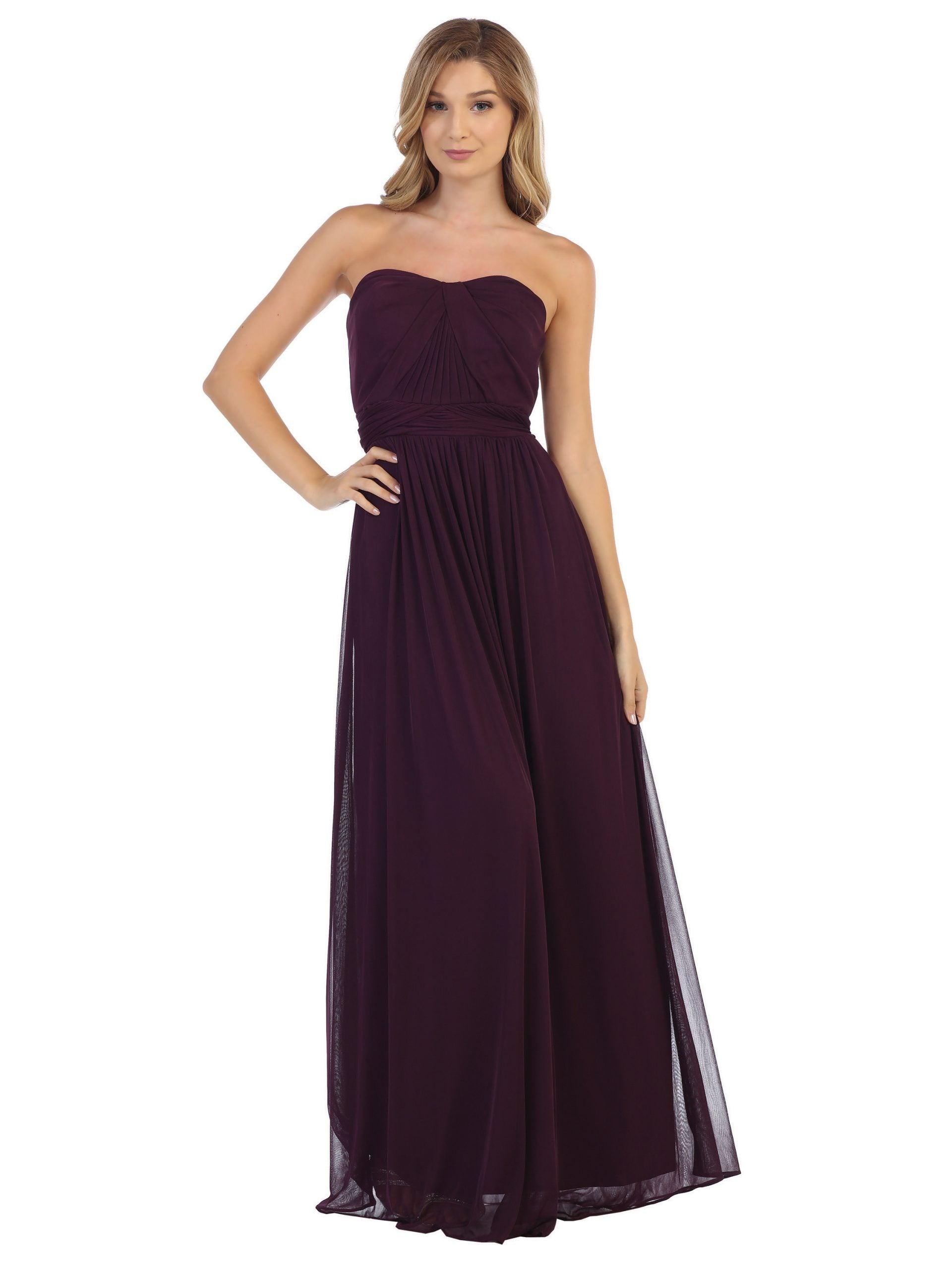 Convertible Long Bridesmaids Dress - Burgundy / 3XL Convertible Long Bridesmaids Dress - Burgundy / 3XL