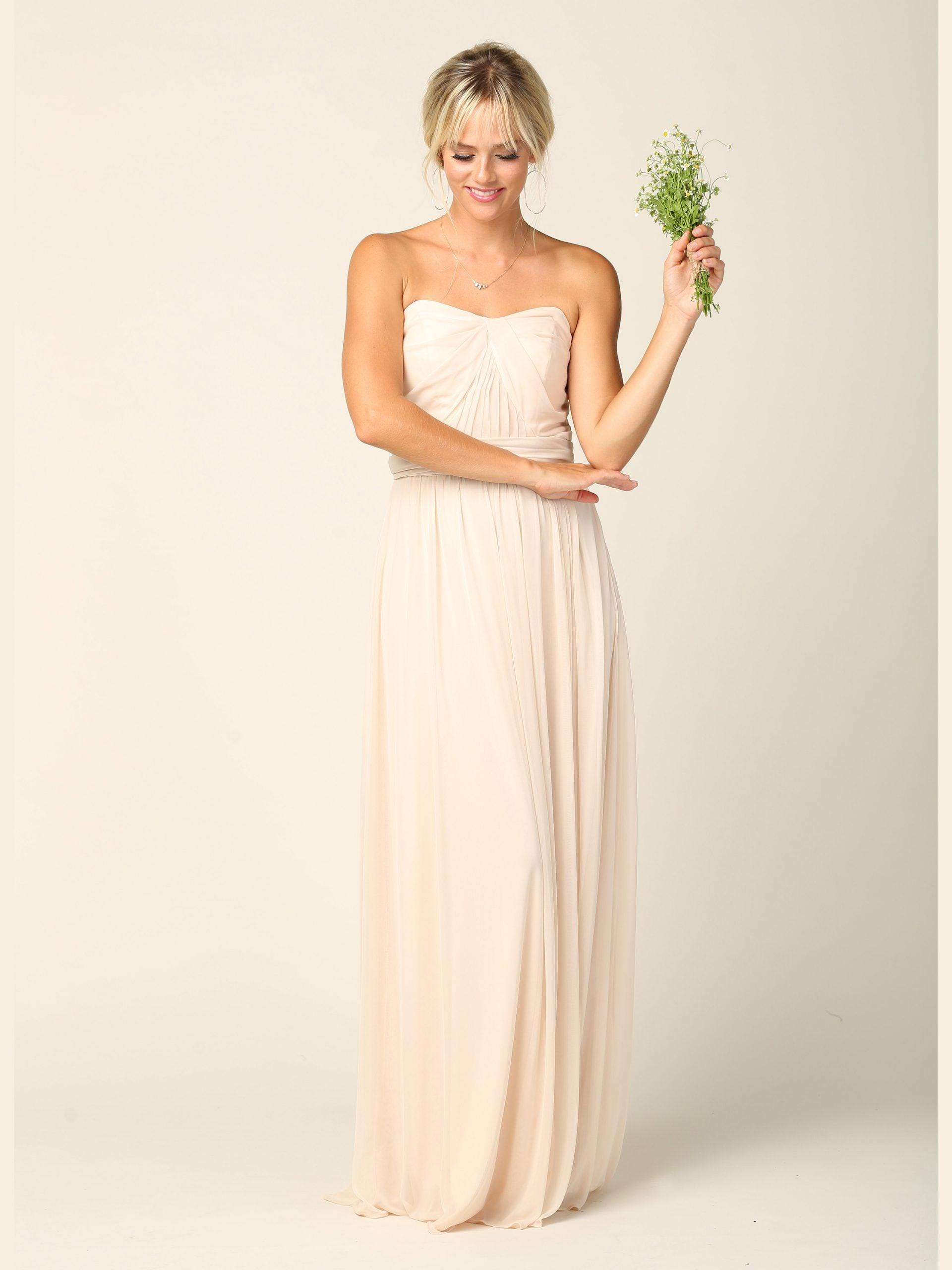 Convertible Long Bridesmaids Dress - Burgundy / 3XL Convertible Long Bridesmaids Dress - Burgundy / 3XL