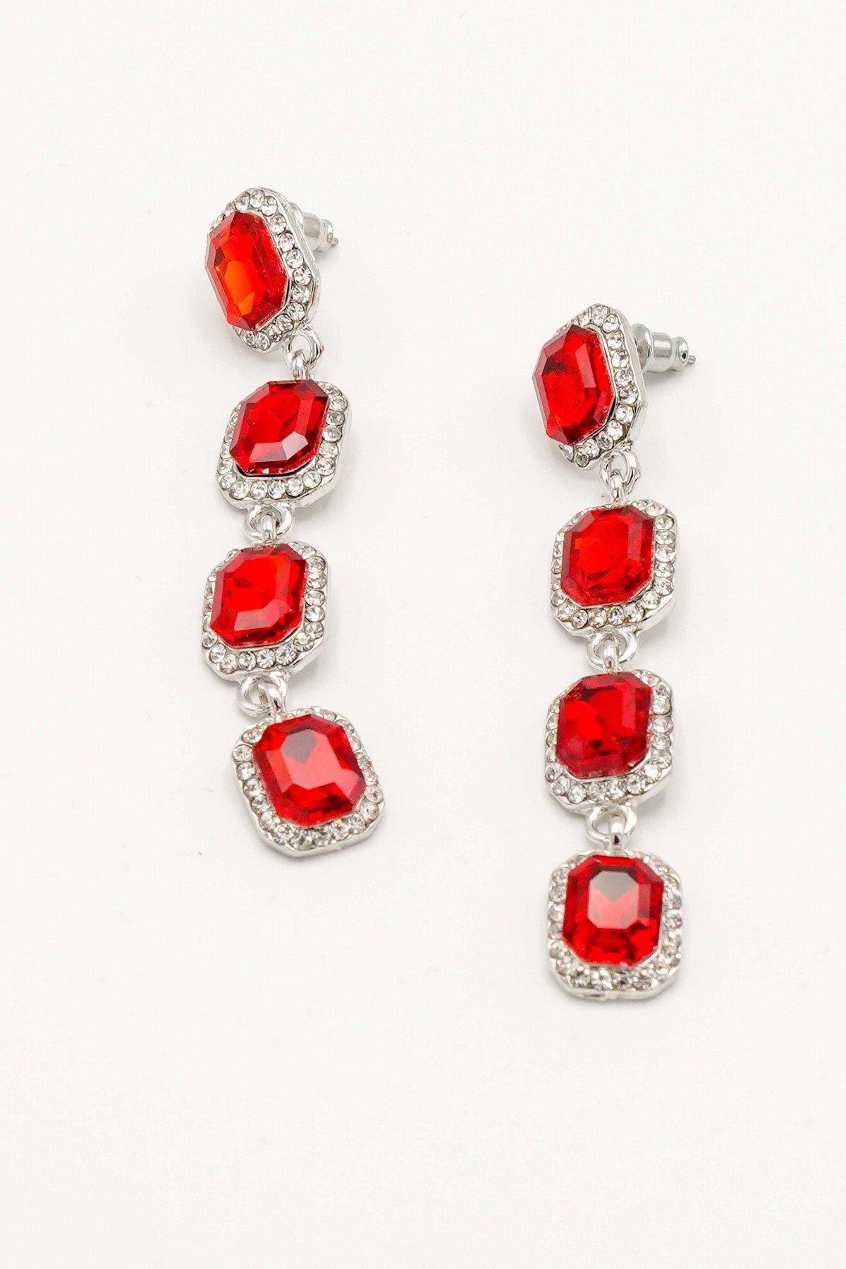 Crystal Clear Rhinestone Linear Drop Earrings