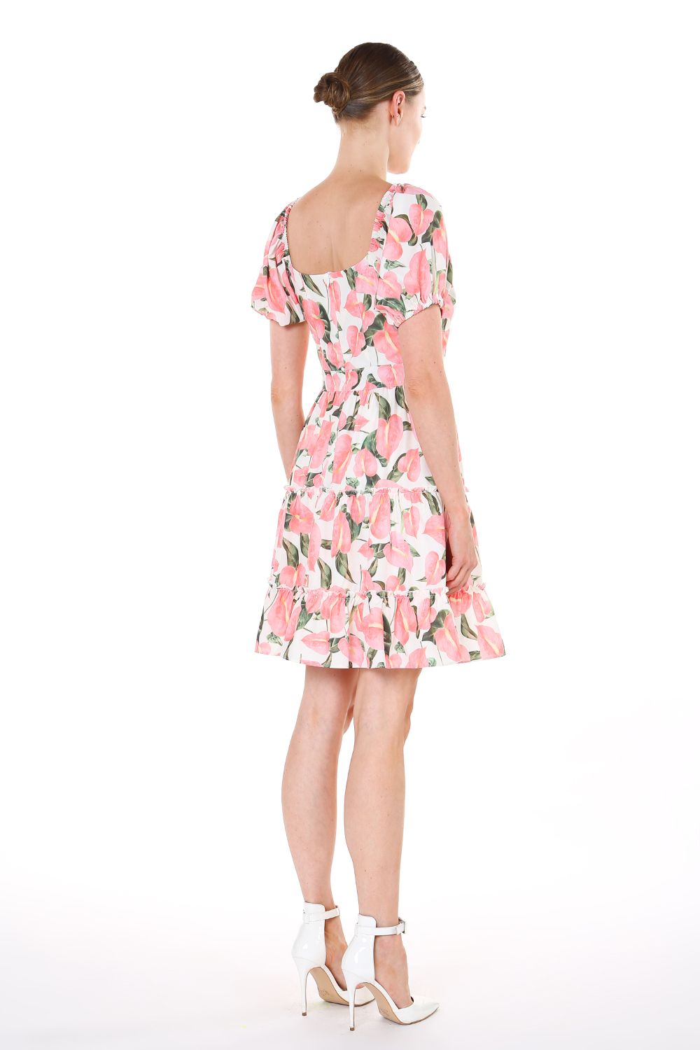 Short Sleeve Floral Mini Dress