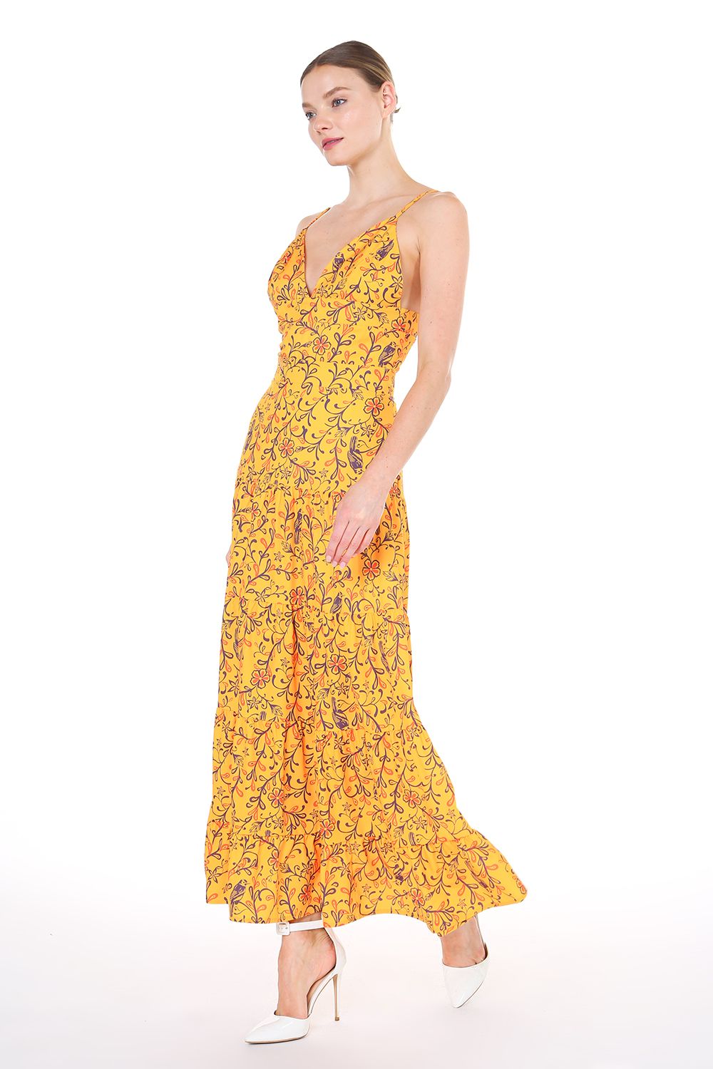 Long Spaghetti Strap Floral Maxi Dress