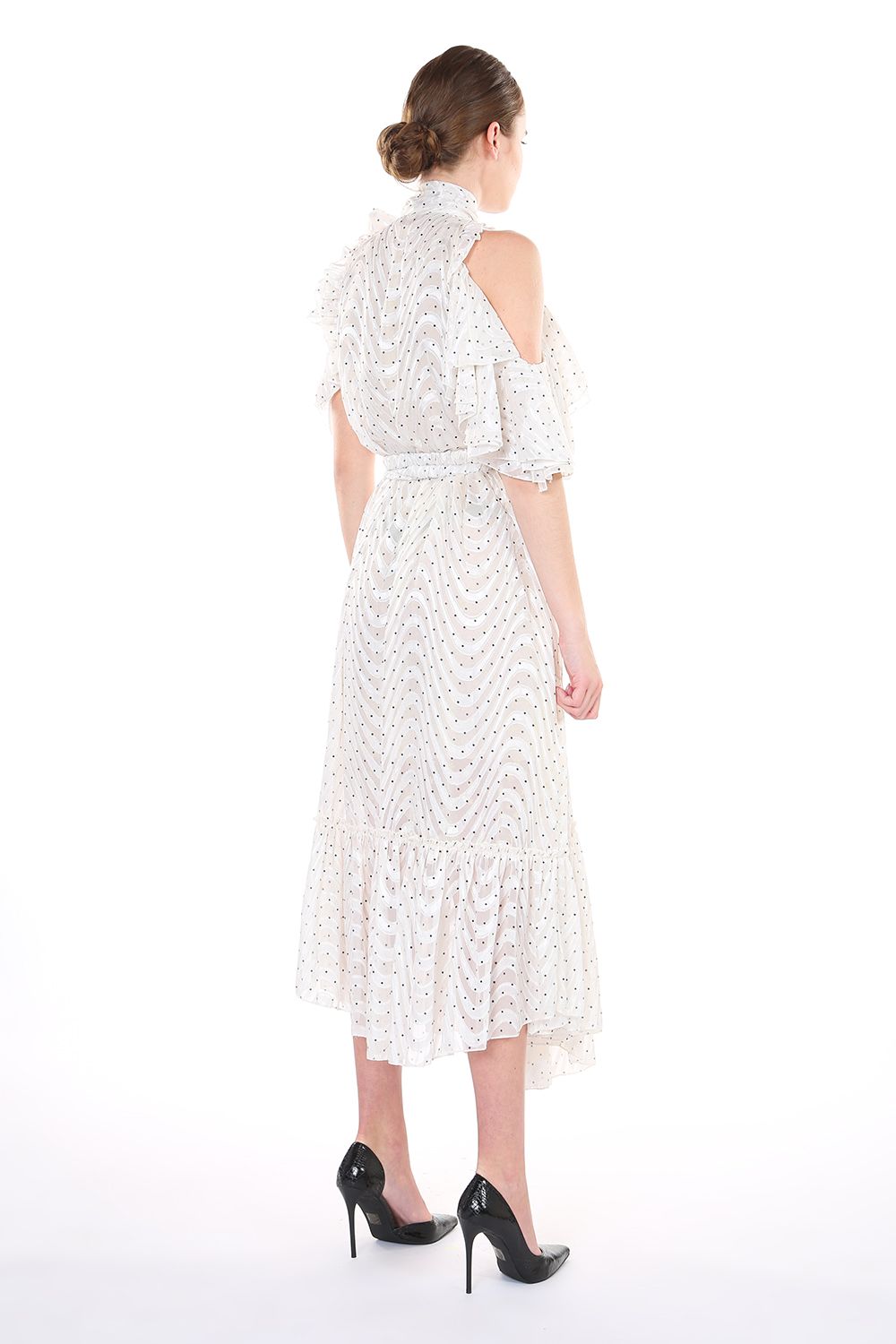 Off Shoulder Flounce Hem Dress