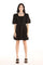 Cocktail Dresses Short Puff Shoulder Pattern Dress  Black