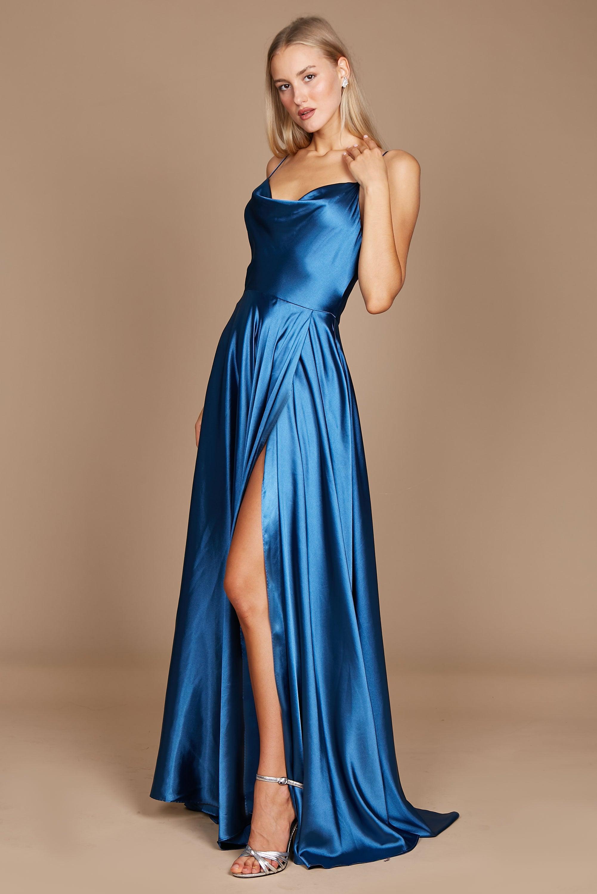 Formal Cowl Neck Spaghetti Strap Party Dress Formal Cowl Neck Spaghetti Strap Party Dress