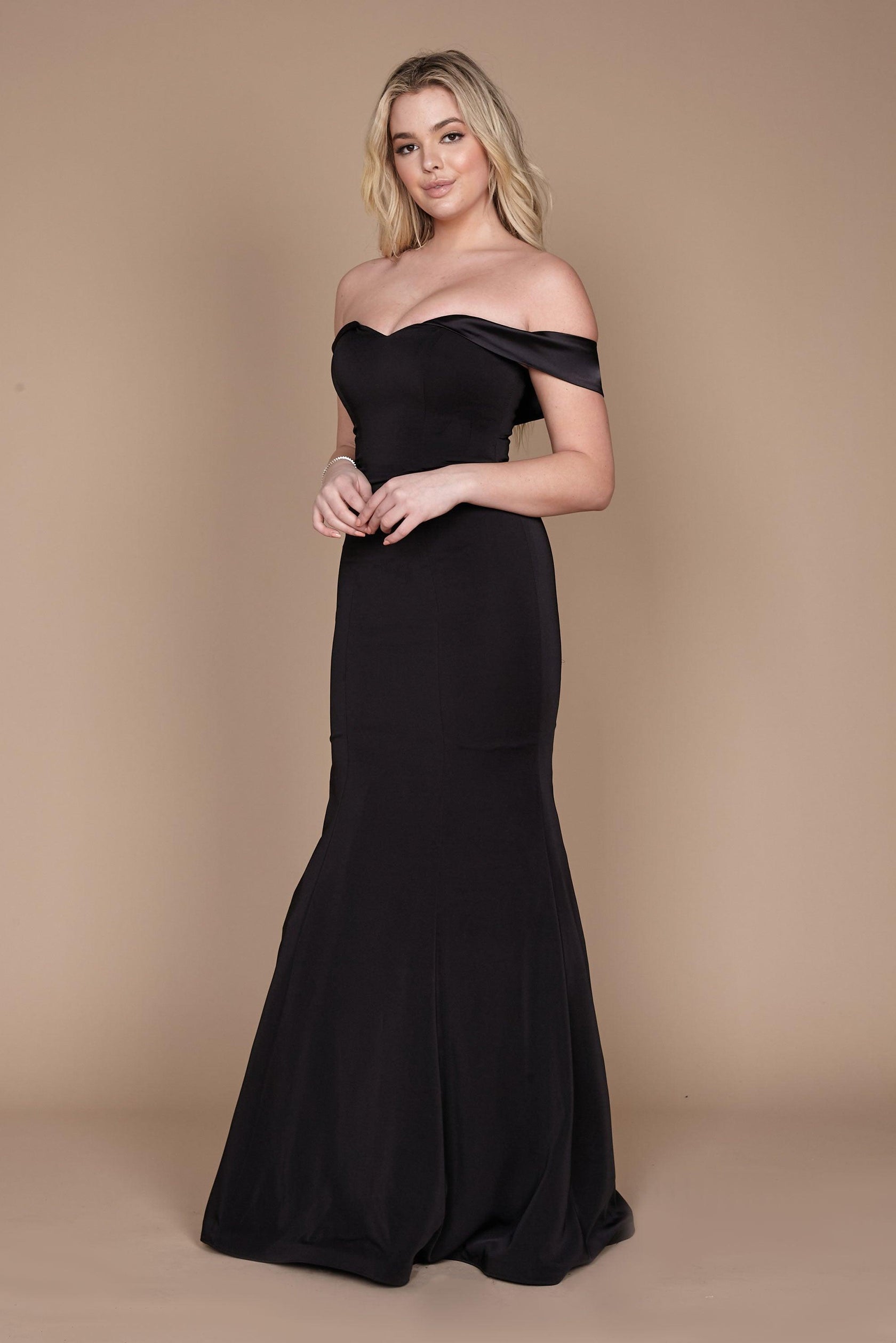 Black Long Formal Off Shoulder Evening Dress for $79.99 – The Dress Outlet