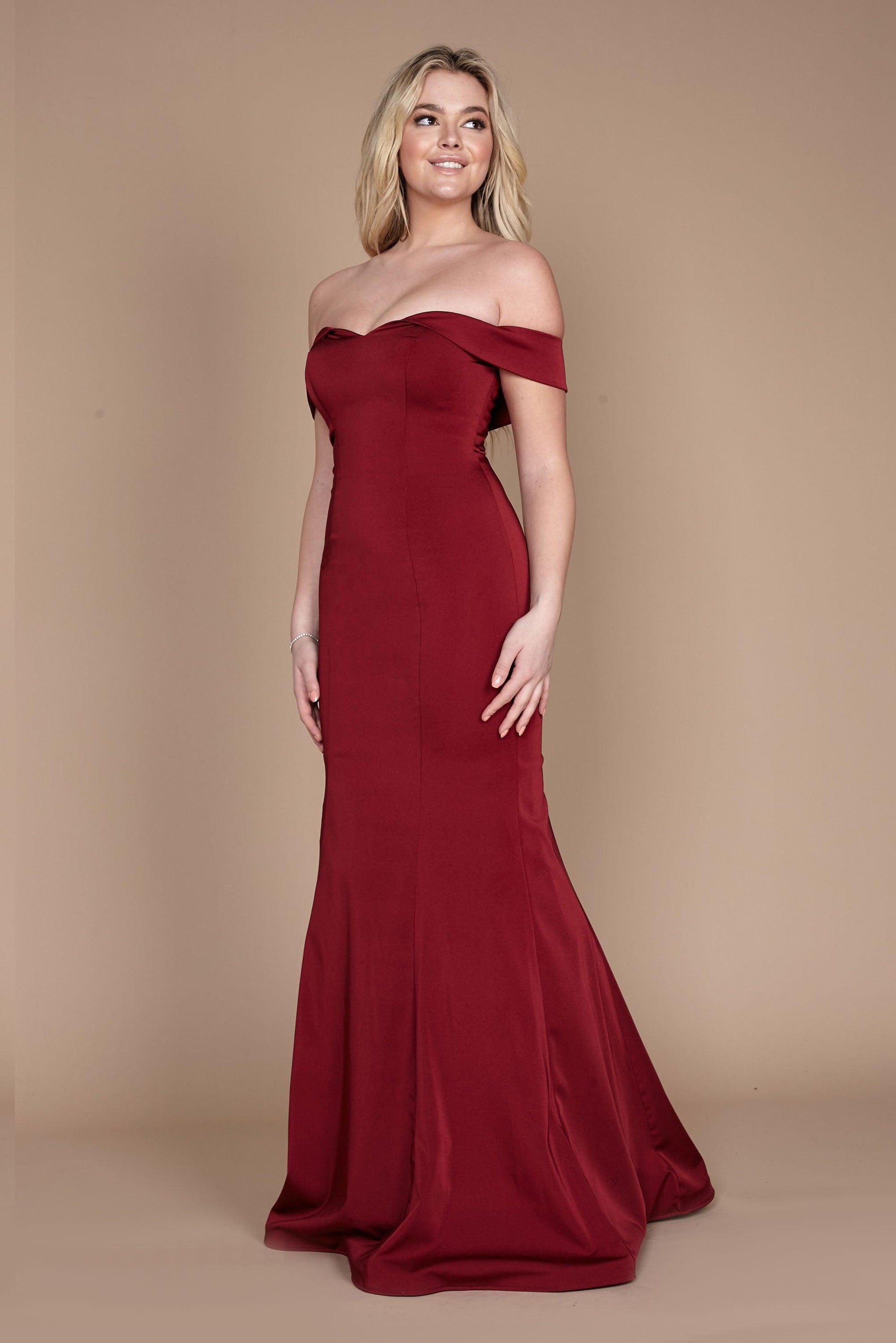 Long Formal Burgundy Mermaid Evening Dress