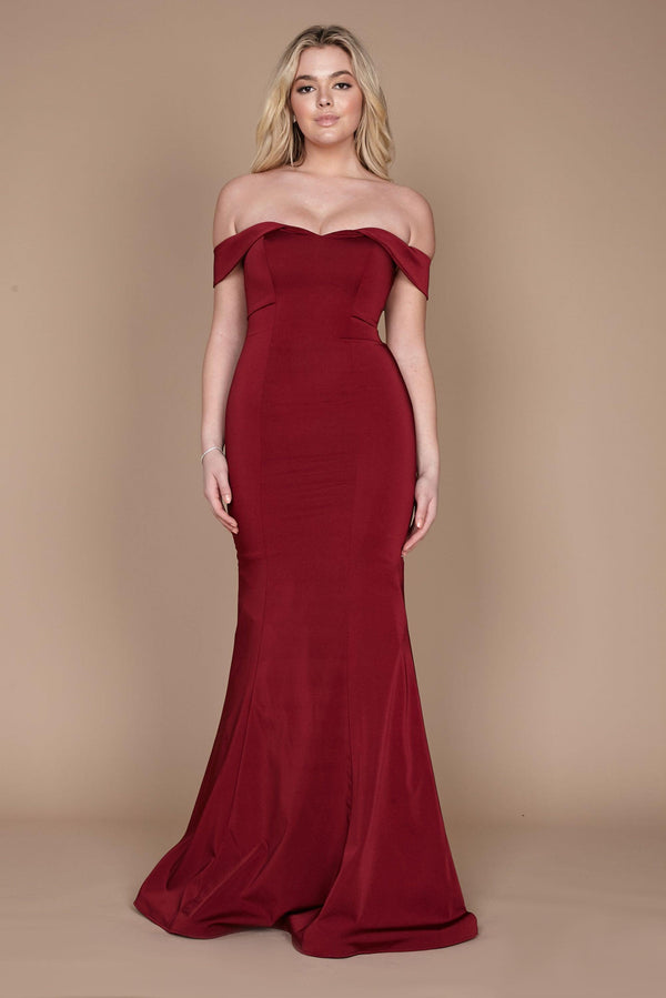 Long Formal Burgundy Mermaid Evening Dress