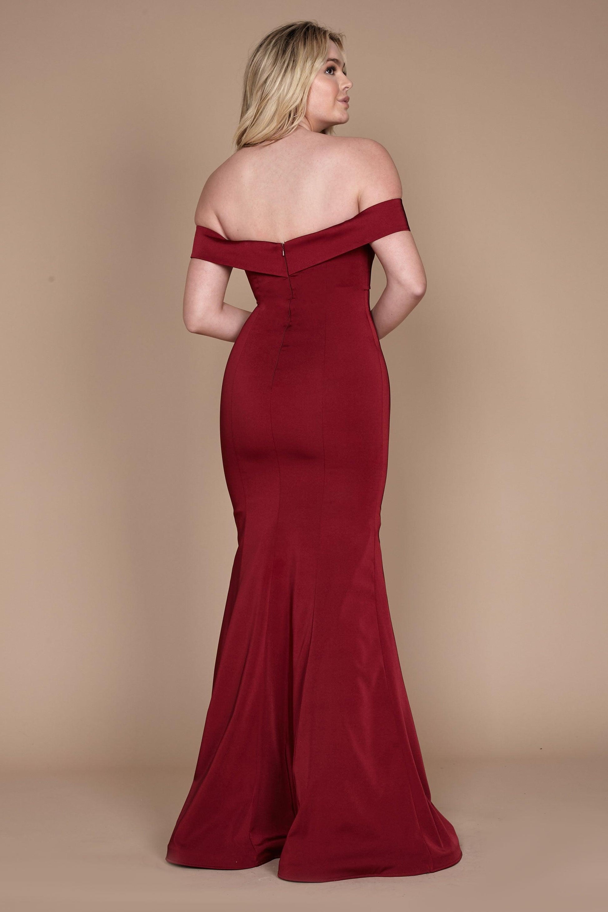 Long Formal Burgundy Mermaid Evening Dress