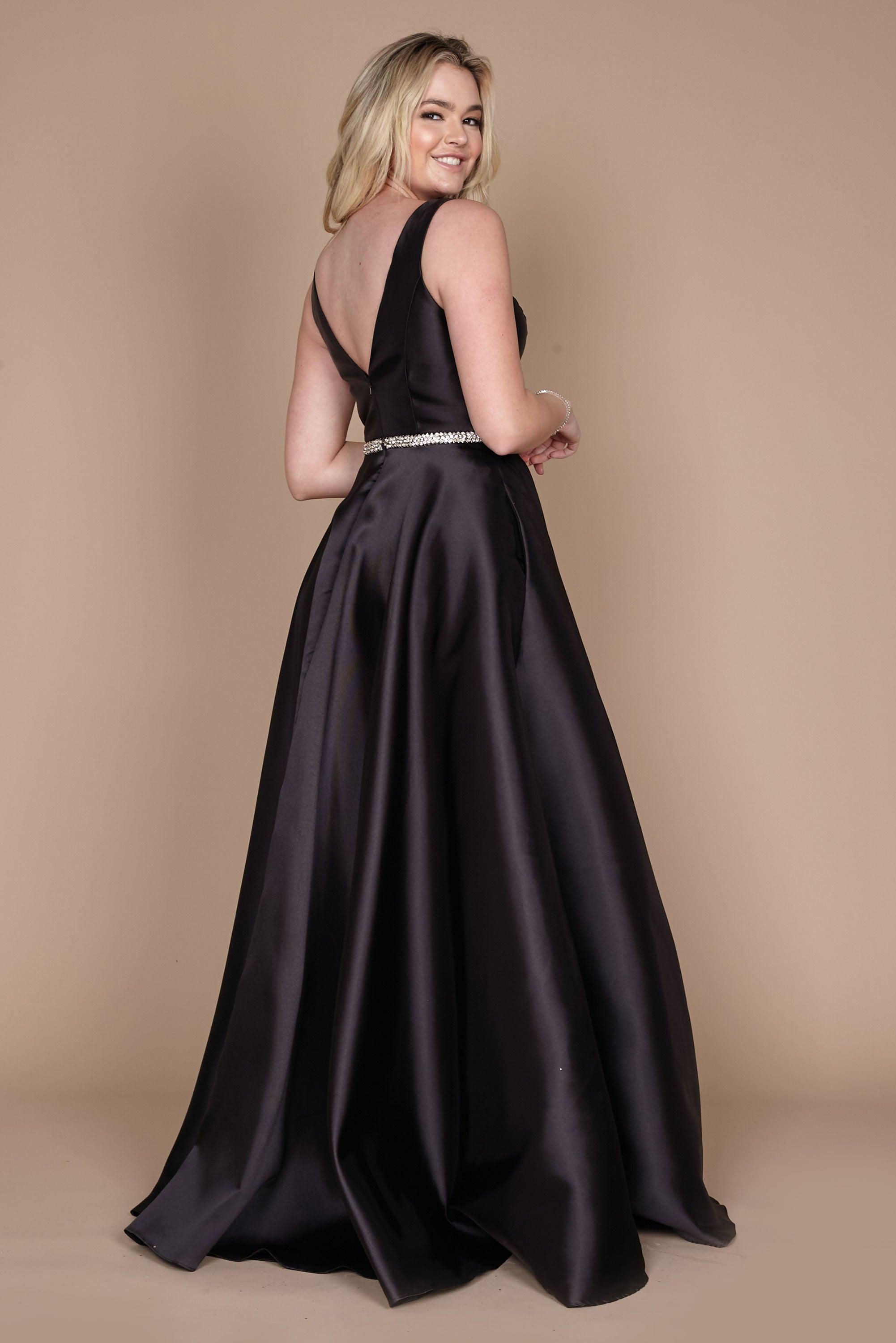 Black A-line Long Prom Dress
