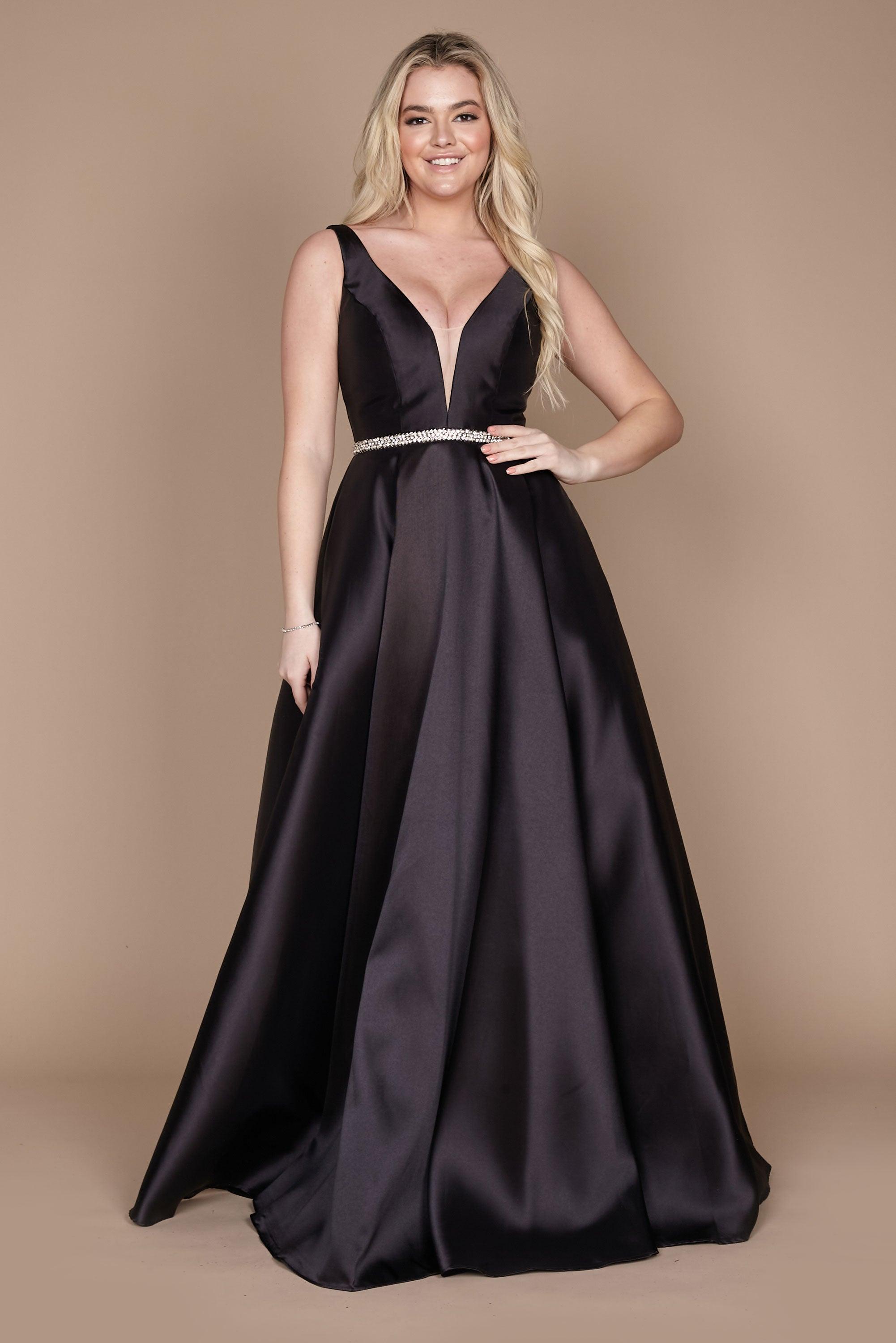 Black A-line Long Prom Dress