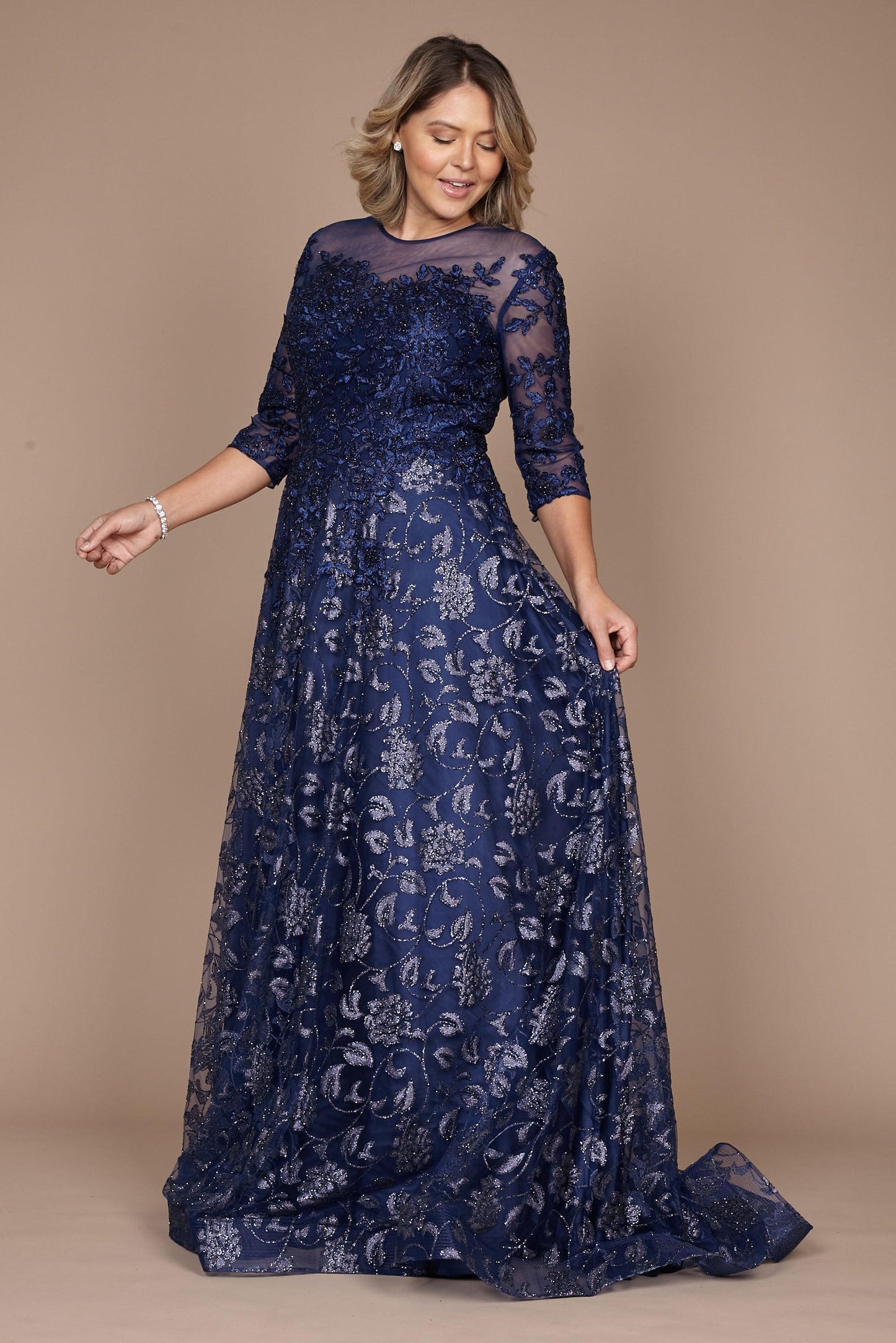 Dylan & Davids Long Formal Navy Evening Dress Navy