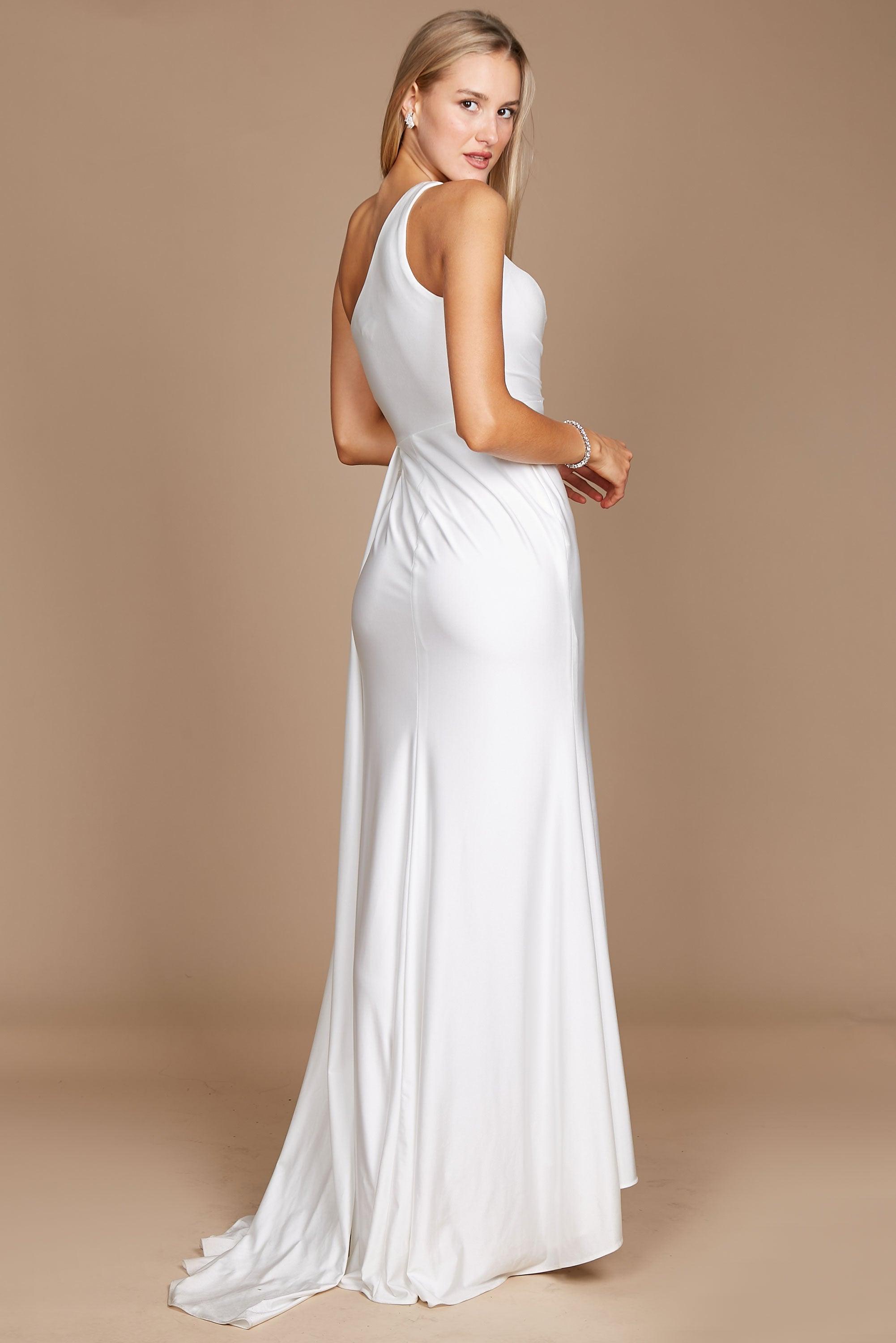 Wedding Dresses Long One Shoulder Wedding Dress White