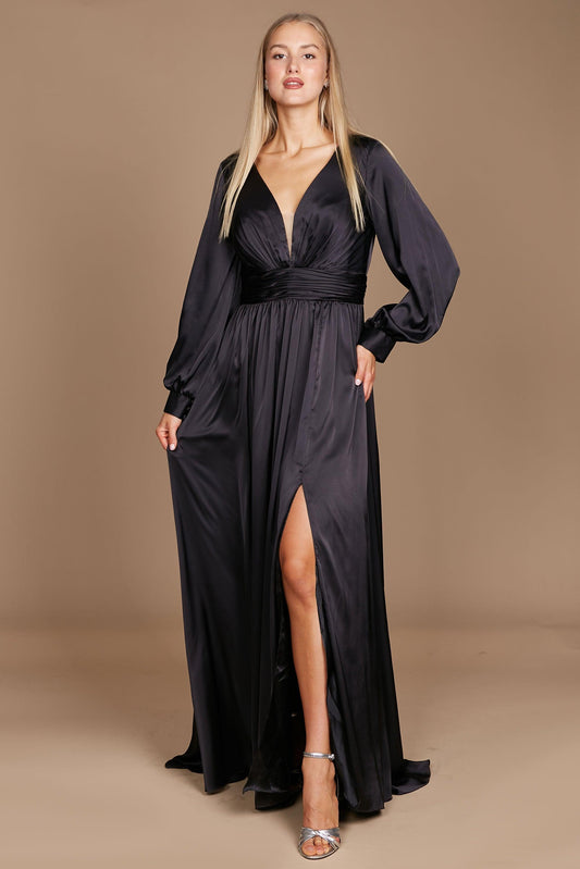 Dylan & Davids Long Sleeve Formal Evening Party Dress Black
