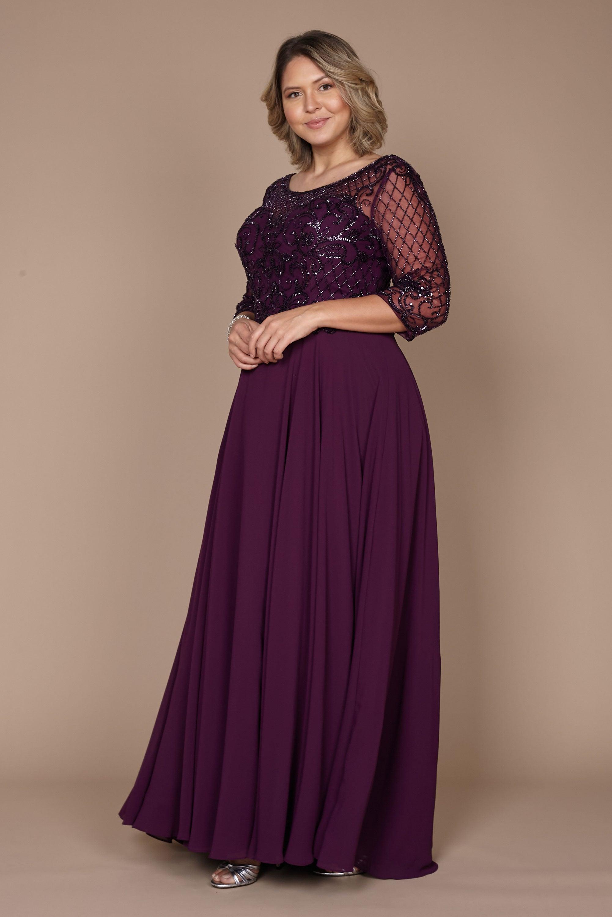 Eggplant colored mother of the bride dresses top
