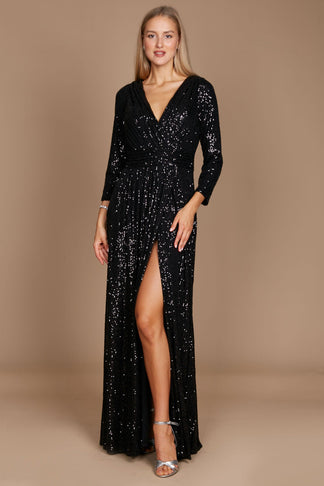 Dylan & Davids Long Sleeve Sequin Formal Beaded Dress for $99.99 – The