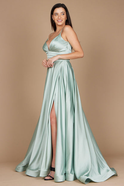 Prom Dresses Long Spaghetti Strap Prom Formal Gown Sage