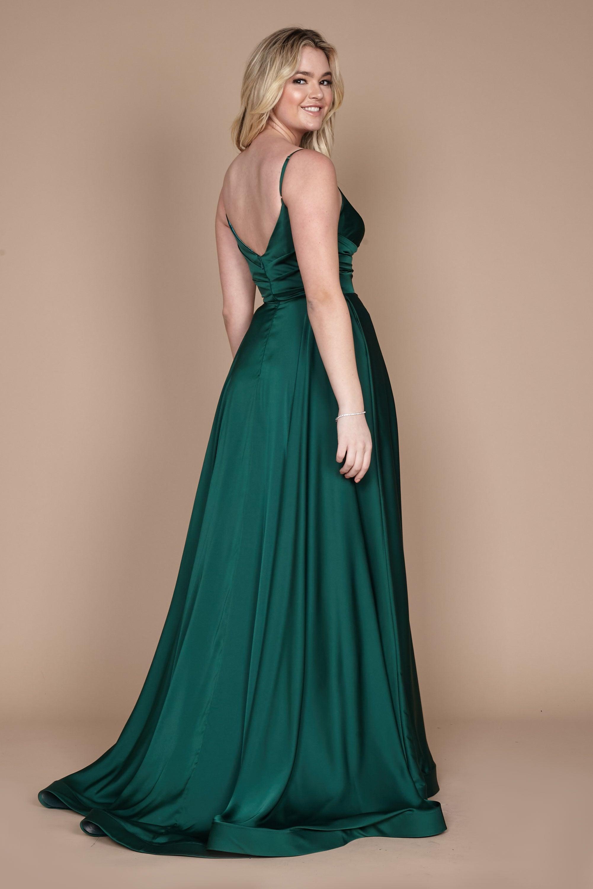Prom Dresses Long Spaghetti Strap Prom Formal Gown Emerald