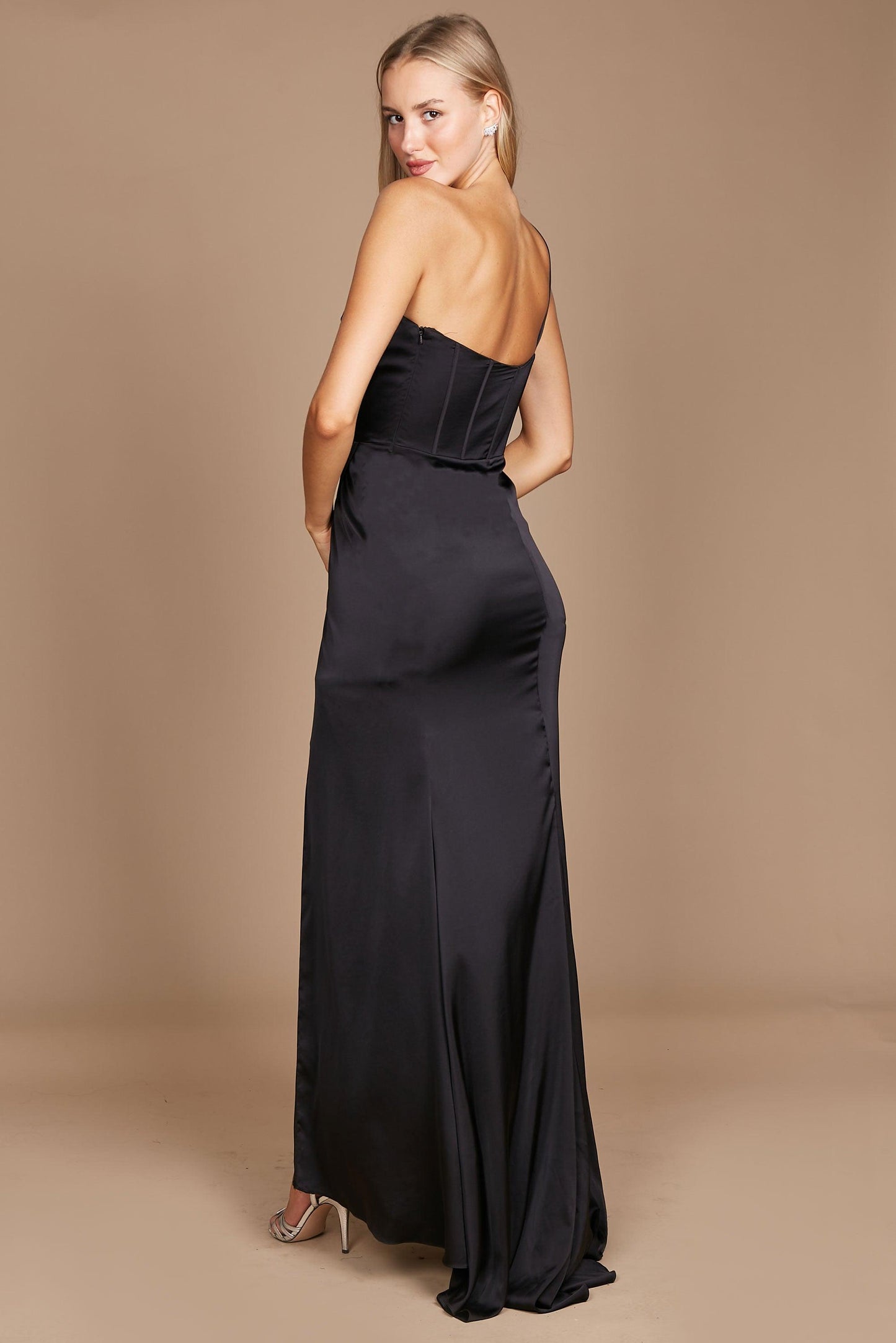 Dylan & Davids One Shoulder Formal Evening Dress Black