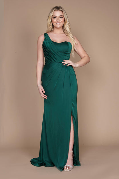 Dylan & Davids One Shoulder Formal Evening Dress Emerald