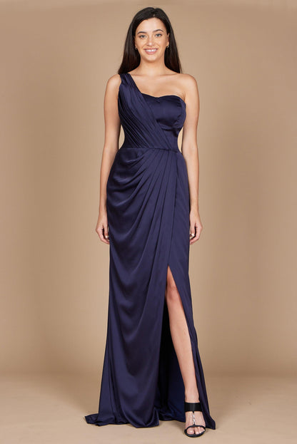 Dylan & Davids One Shoulder Formal Evening Dress Navy