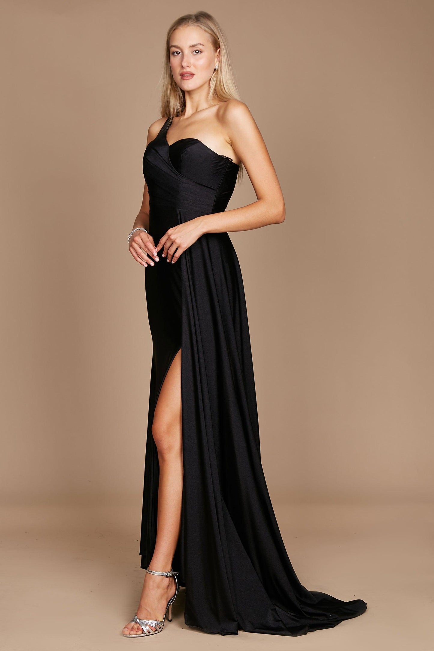 Prom Dresses One Shoulder Long Evening Gown Prom Dress Black
