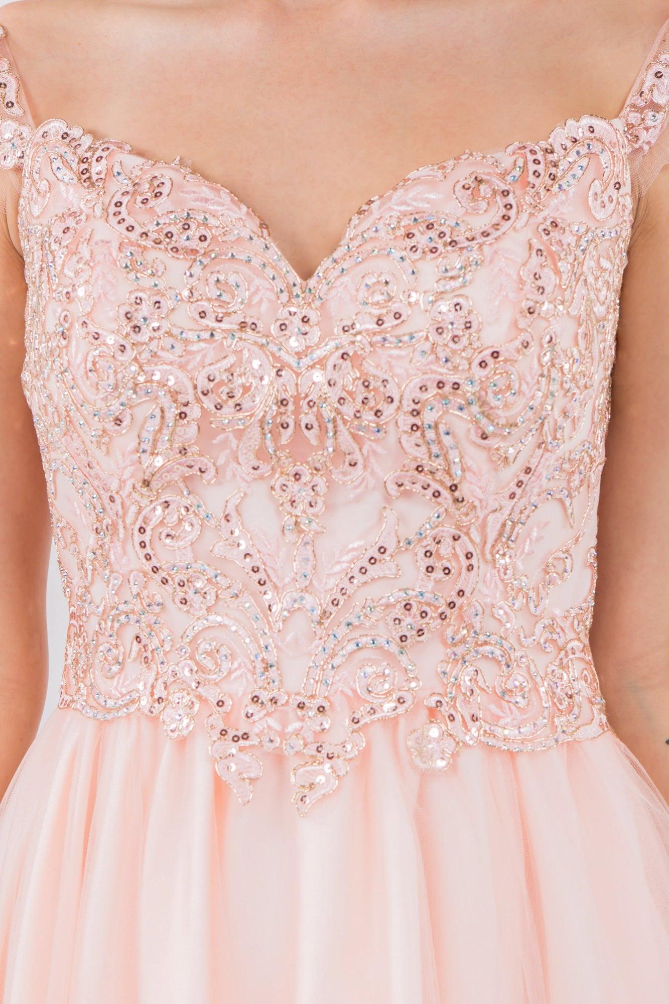 Embroidered Ruffle Short Homecoming Dress - The Dress Outlet