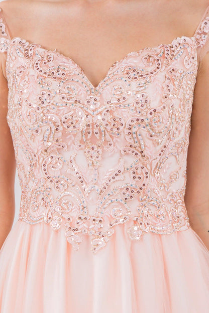 Embroidered Ruffle Short Homecoming Dress - The Dress Outlet
