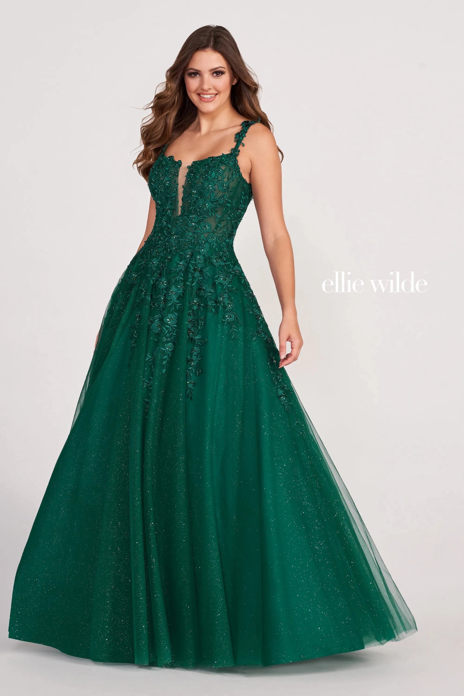 Ellie Wilde EW120014 Long Formal Glitter Prom Ball Gown