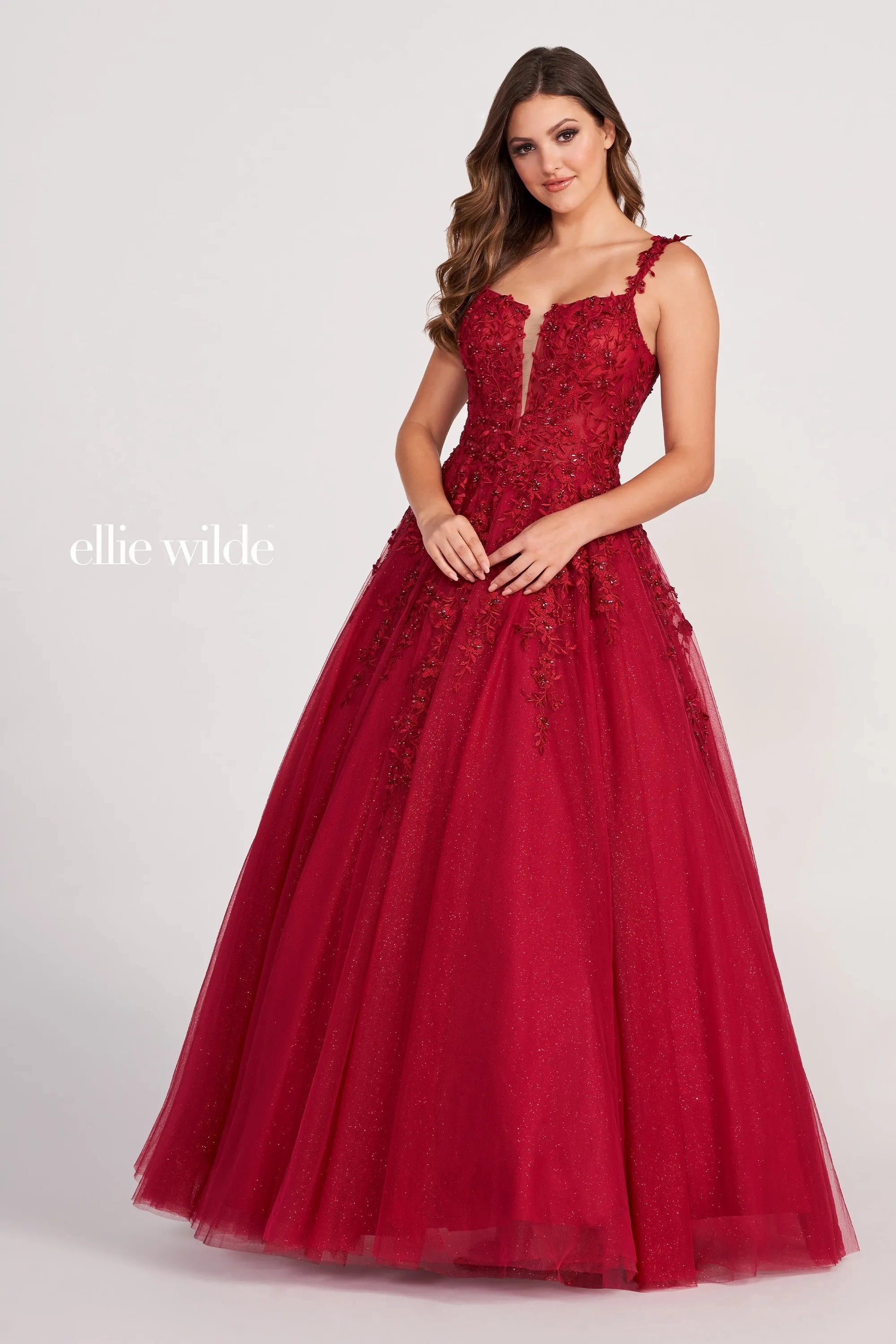 Ellie Wilde EW120014 Long Formal Glitter Prom Ball Gown