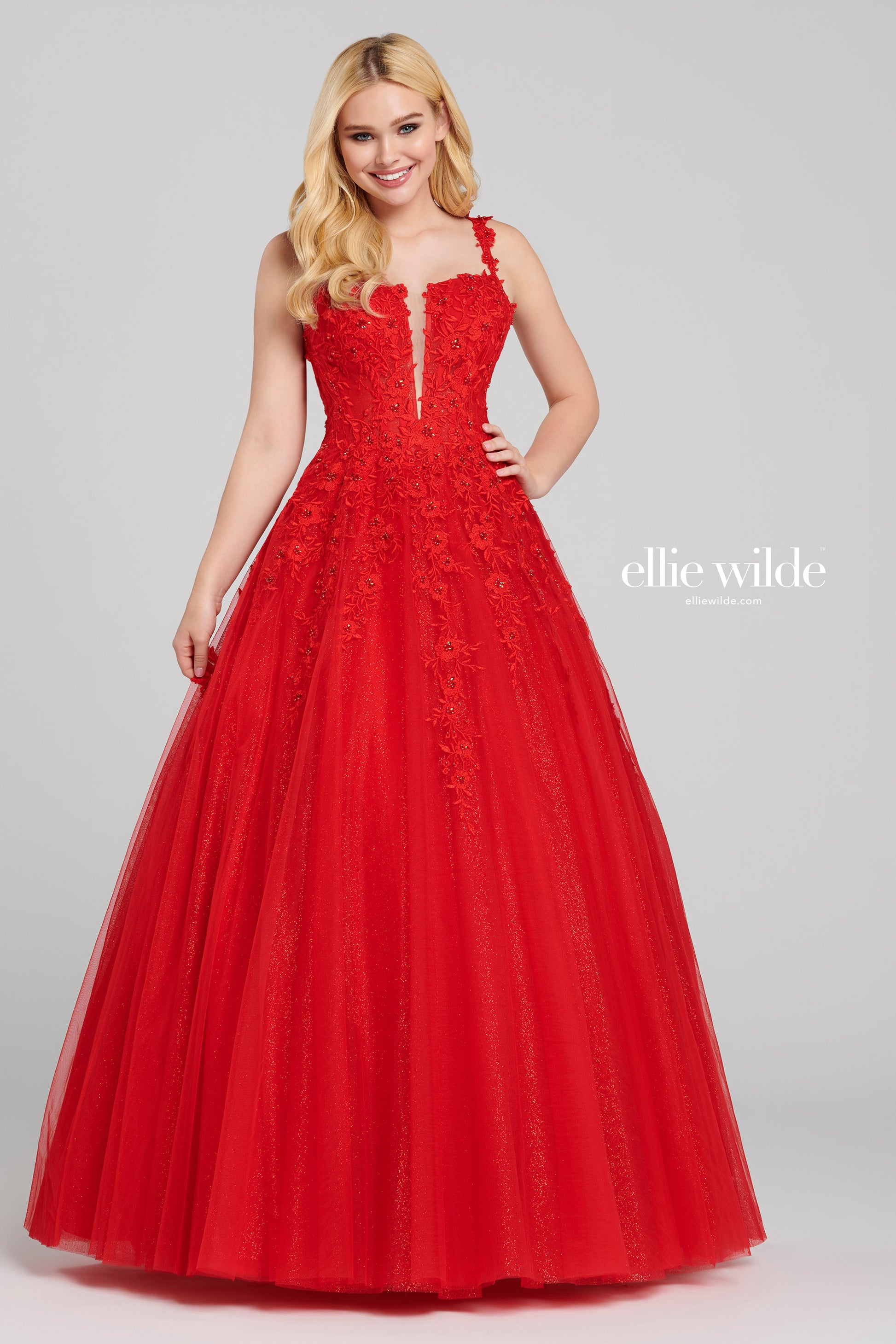 Ellie Wilde EW120014 Long Formal Glitter Prom Ball Gown