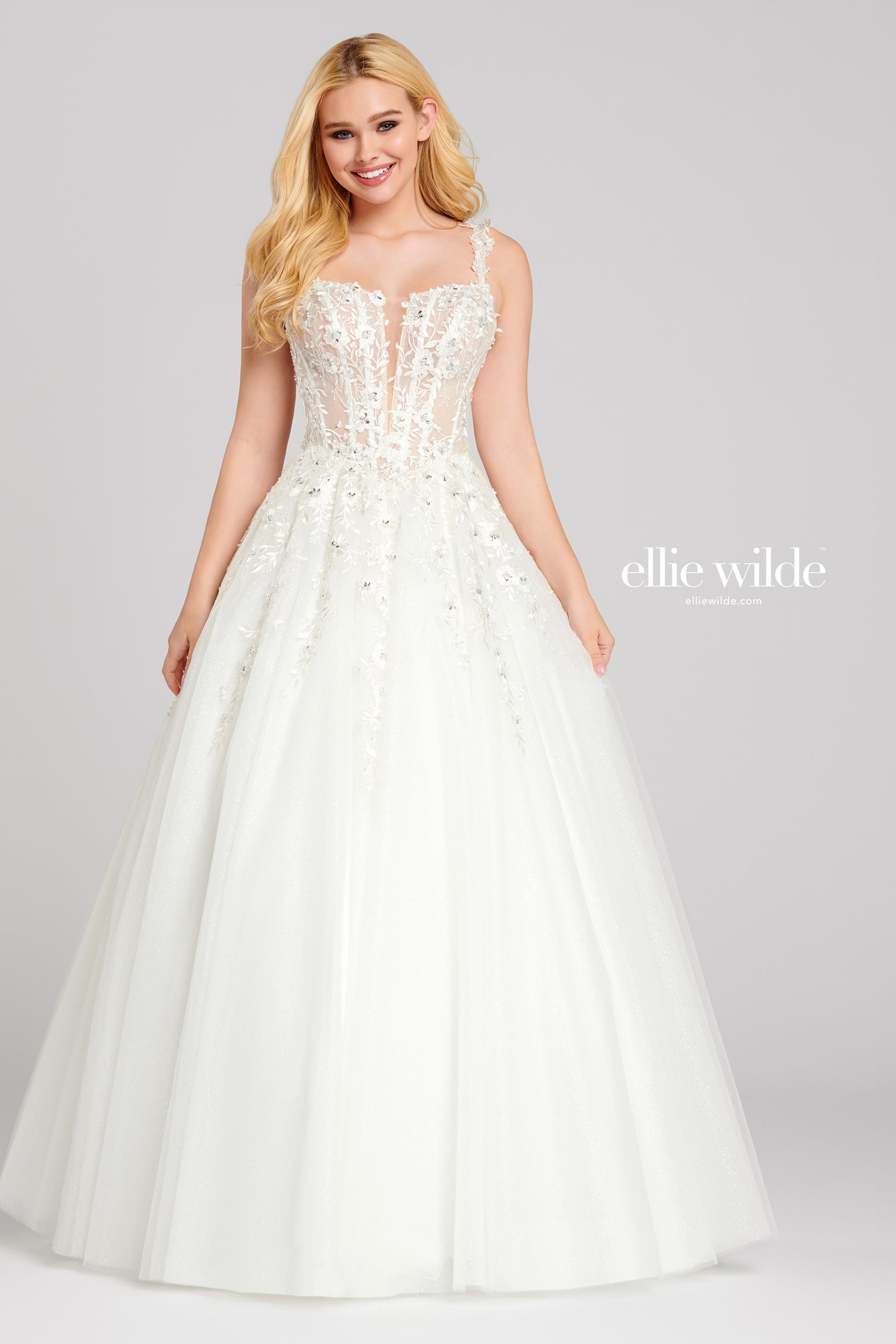 Ellie Wilde EW120014 Long Formal Glitter Prom Ball Gown