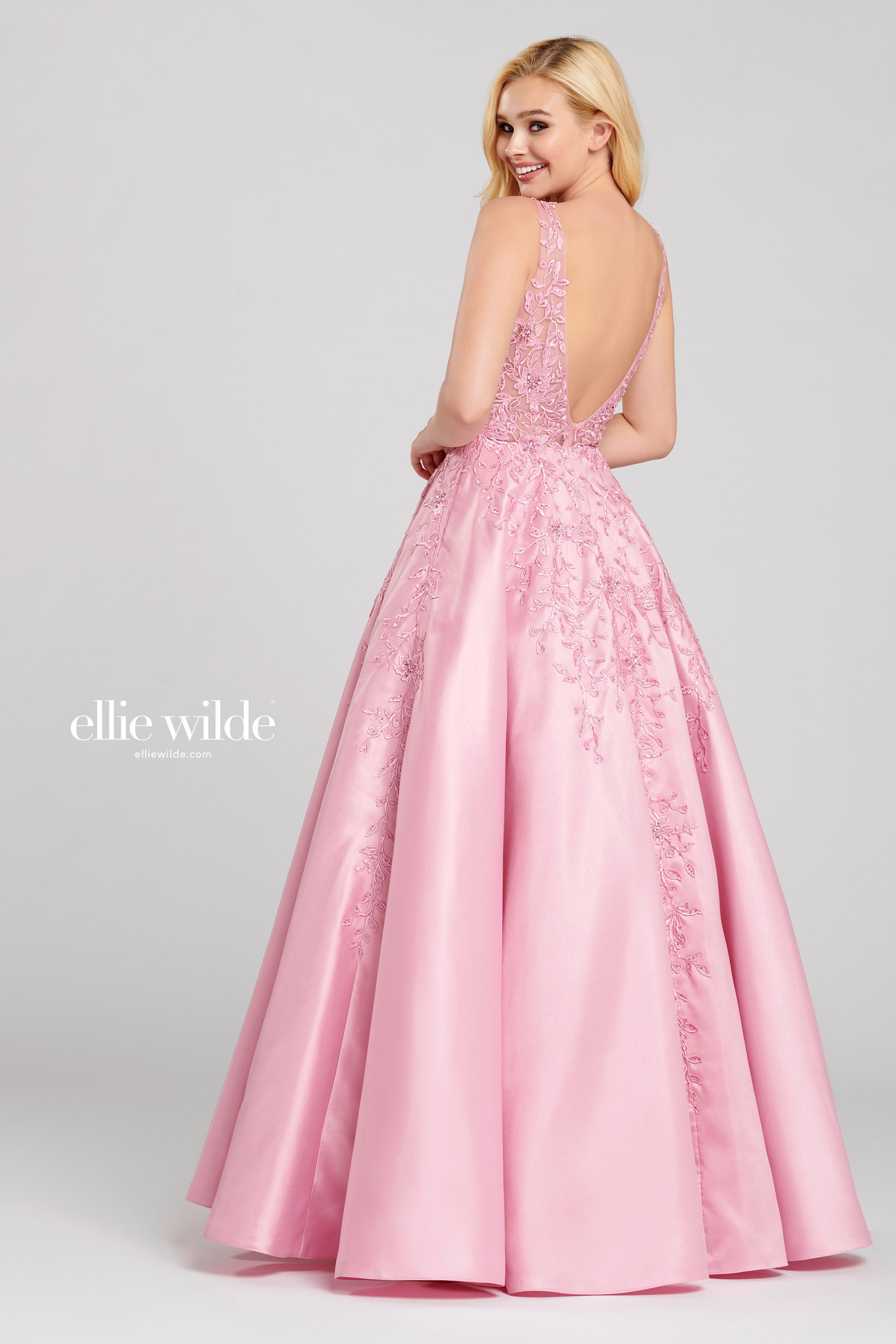 Ellie Wilde EW120115 Long Ball Gown Pocket Prom Dress