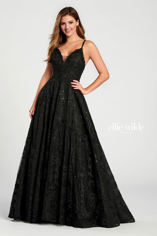 Ellie Wilde EW120135 Prom Formal Beaded Long Ball Gown