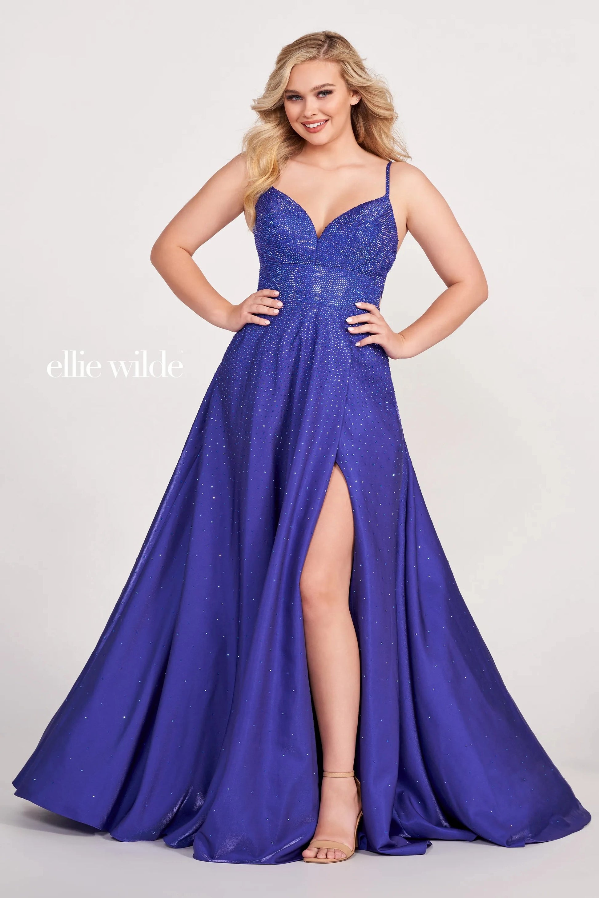 Ellie Wilde EW121001 Long Formal A Line Evening Prom Dress