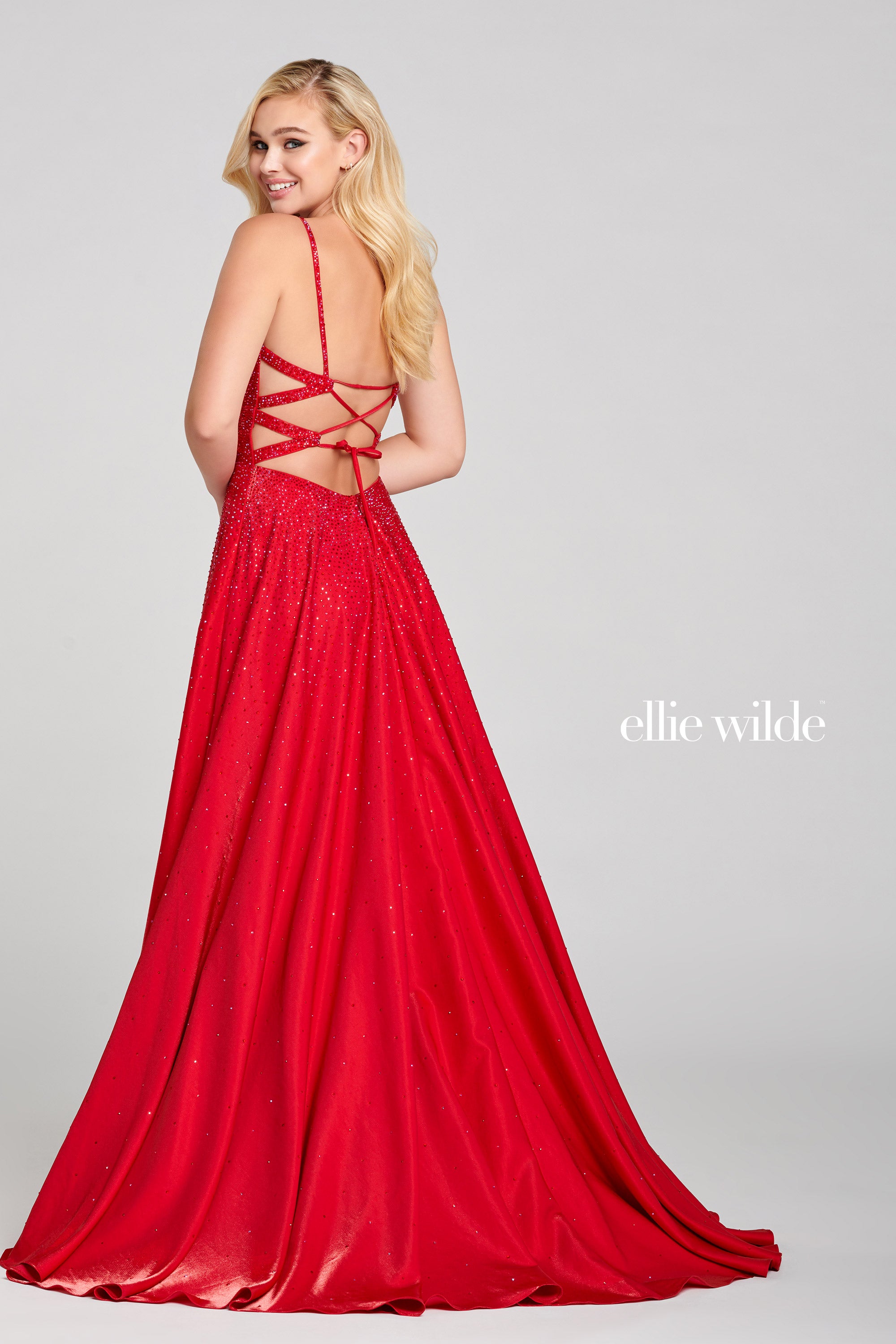 Amethyst Ellie Wilde EW121001 Long Formal A Line Evening Prom Dress
