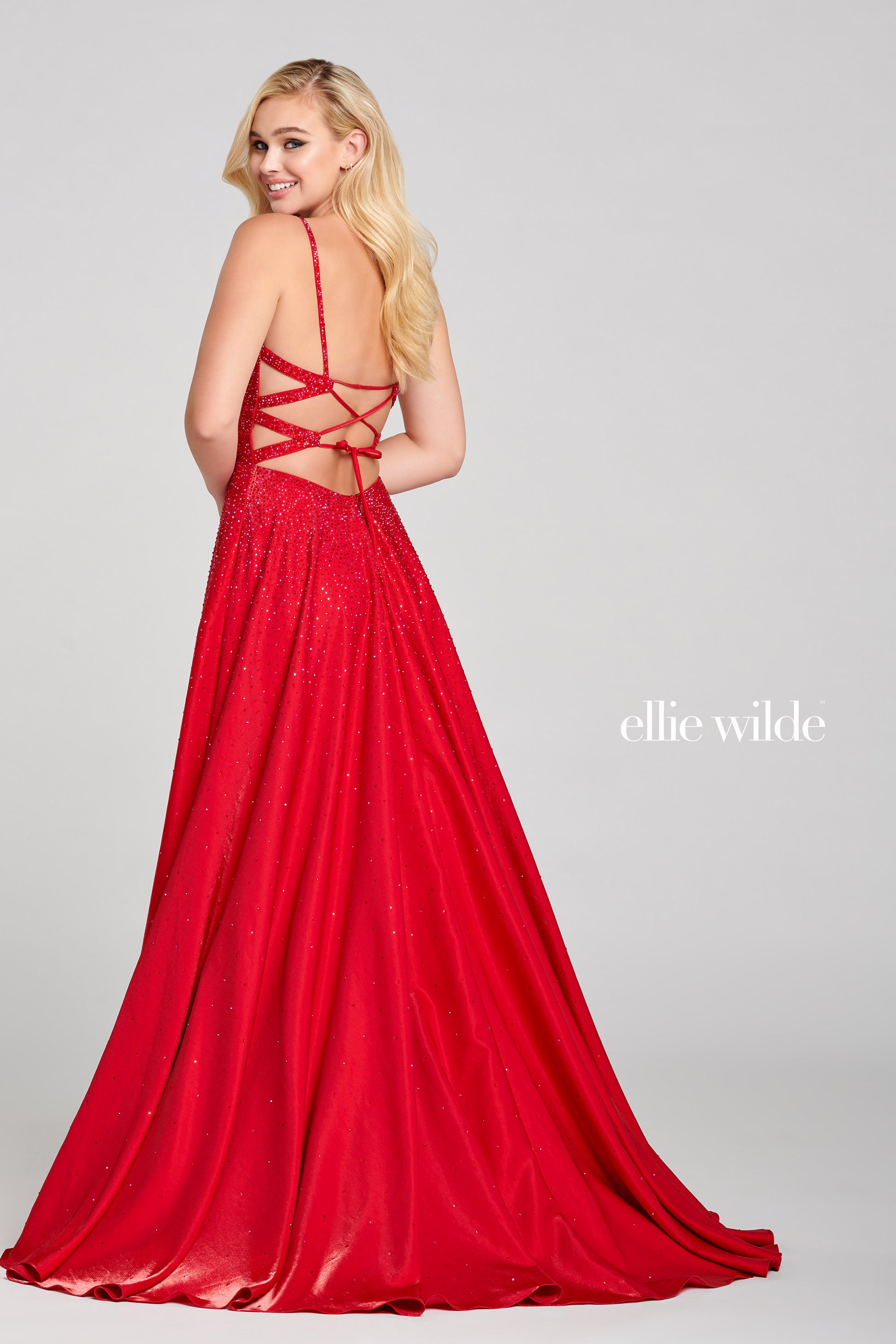 Ellie Wilde EW121001 Long Formal A Line Evening Prom Dress