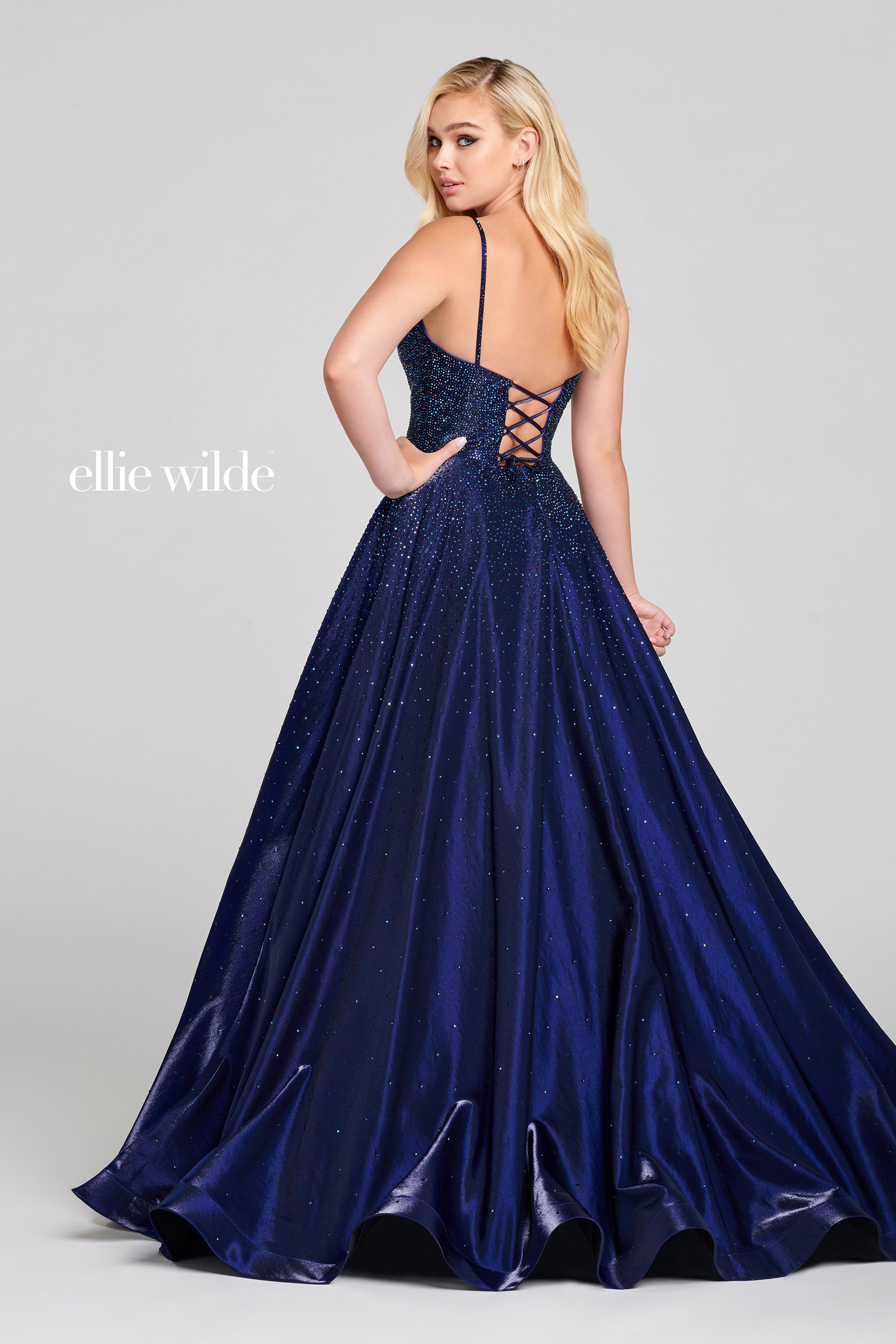 Prom Dresses Long Ball Gown Metallic Prom Dress Sapphire