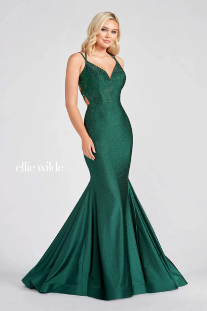 Prom Dresses Mermaid Long Formal Beaded Prom Gown Emerald